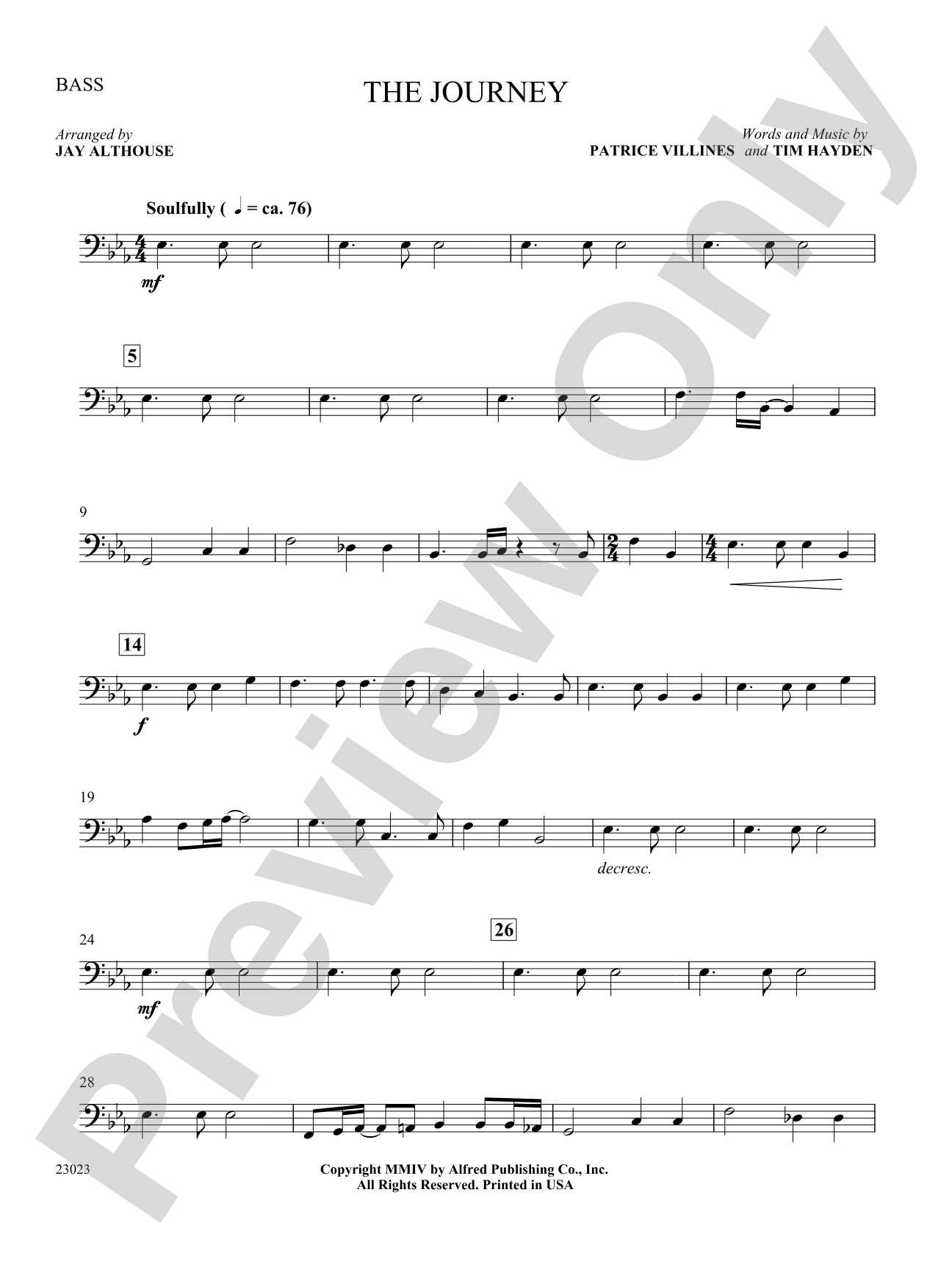 The Journey: String Bass: Choral SoundPax