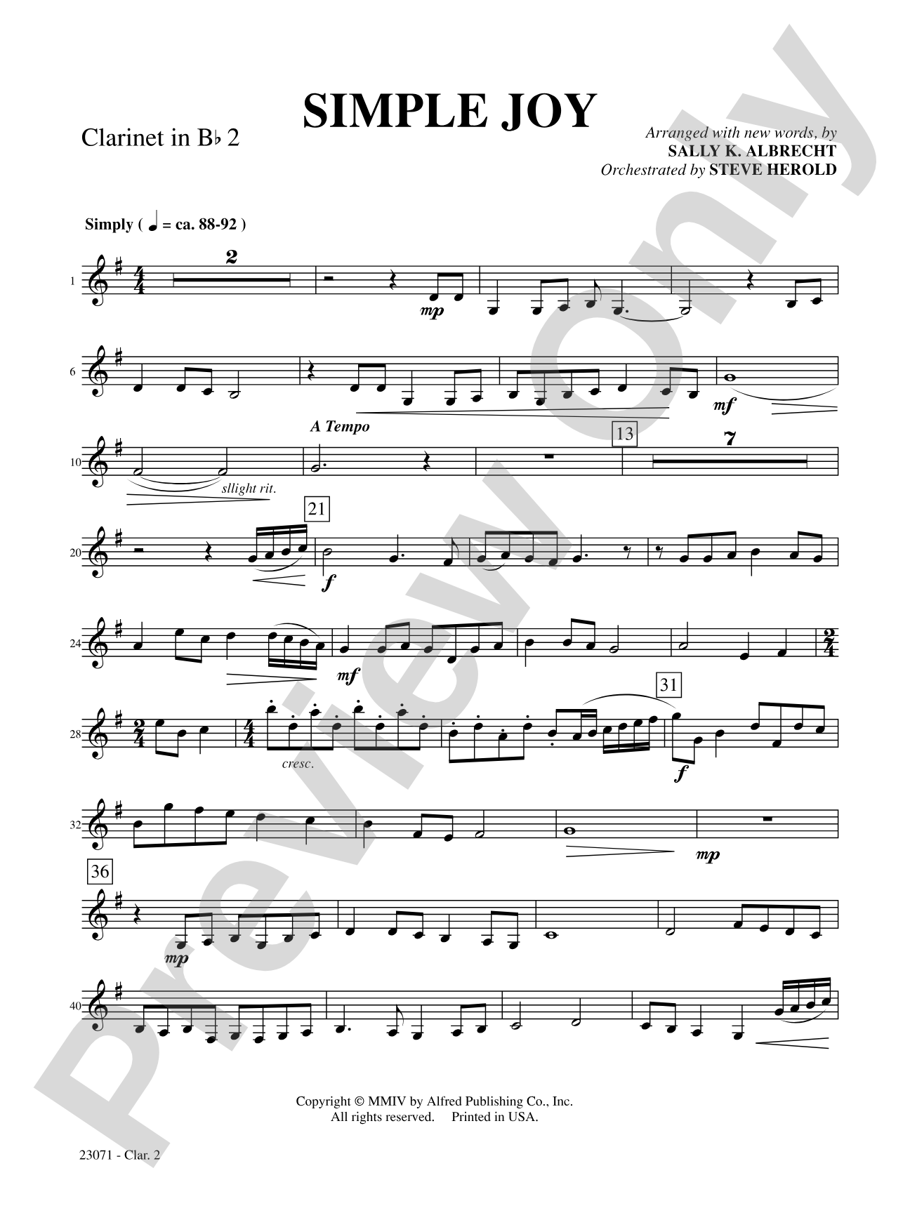 Simple Joy (Simple Gifts / Joy to the World): 2nd B-flat Clarinet: Choral SoundPax