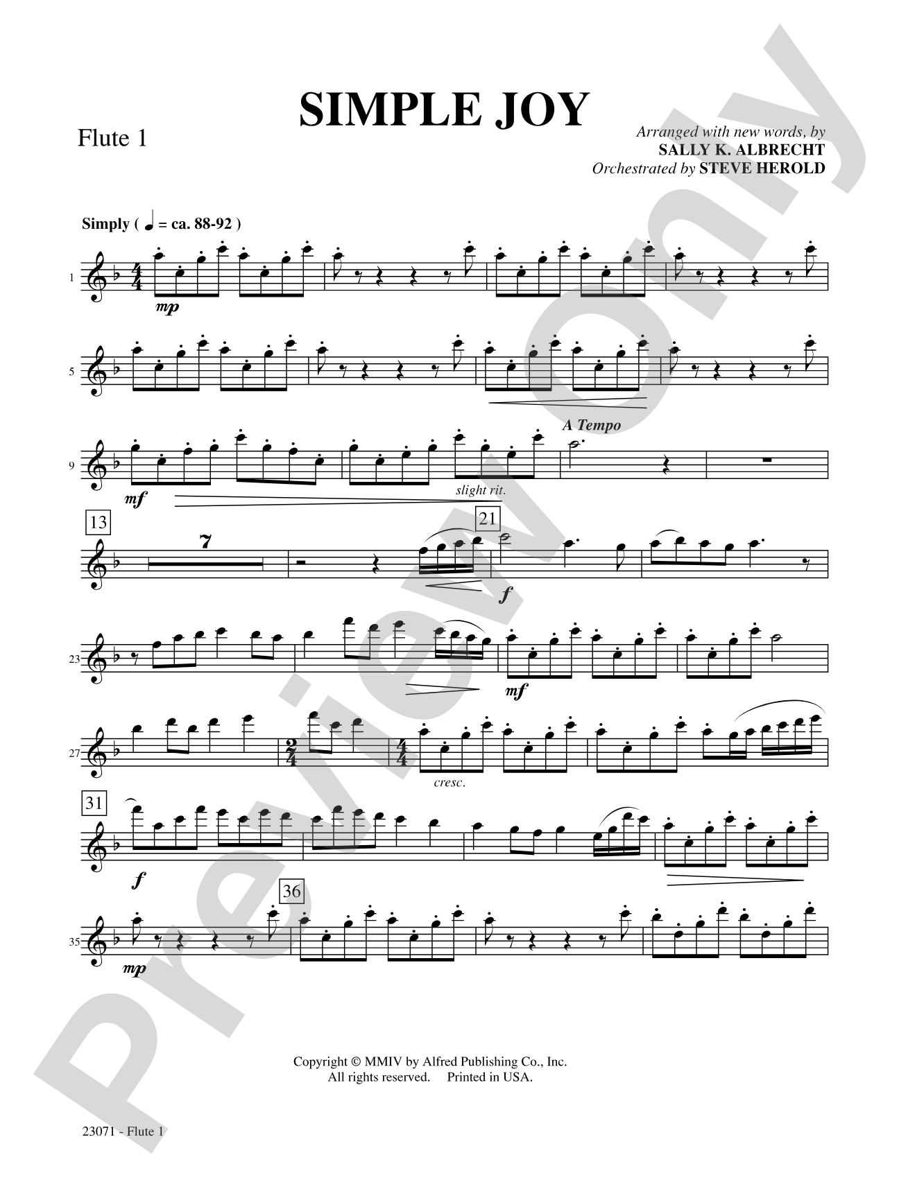 Simple Joy (Simple Gifts / Joy to the World): Flute: Choral SoundPax