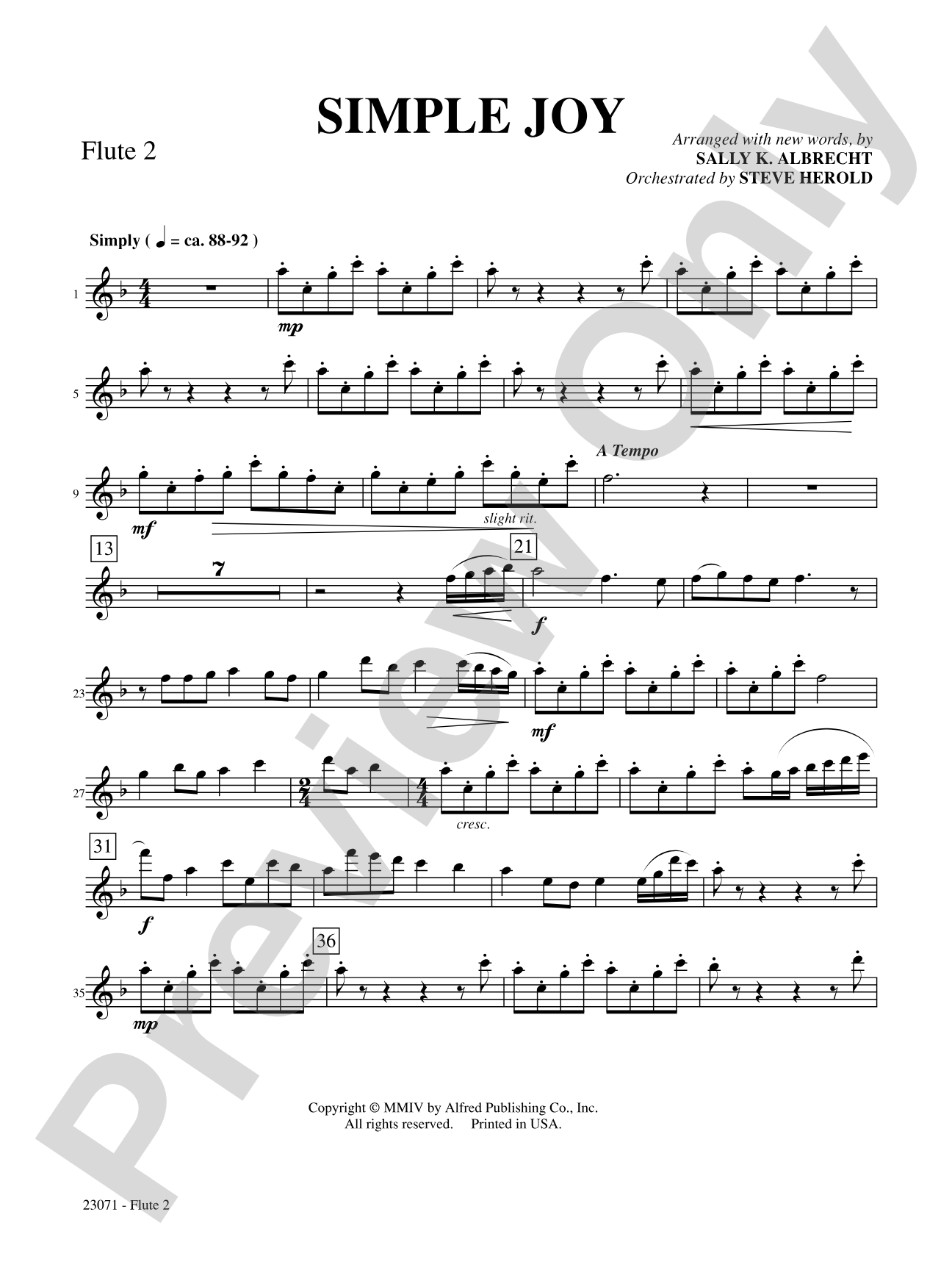 Simple Joy (Simple Gifts / Joy to the World): 2nd Flute: Choral SoundPax