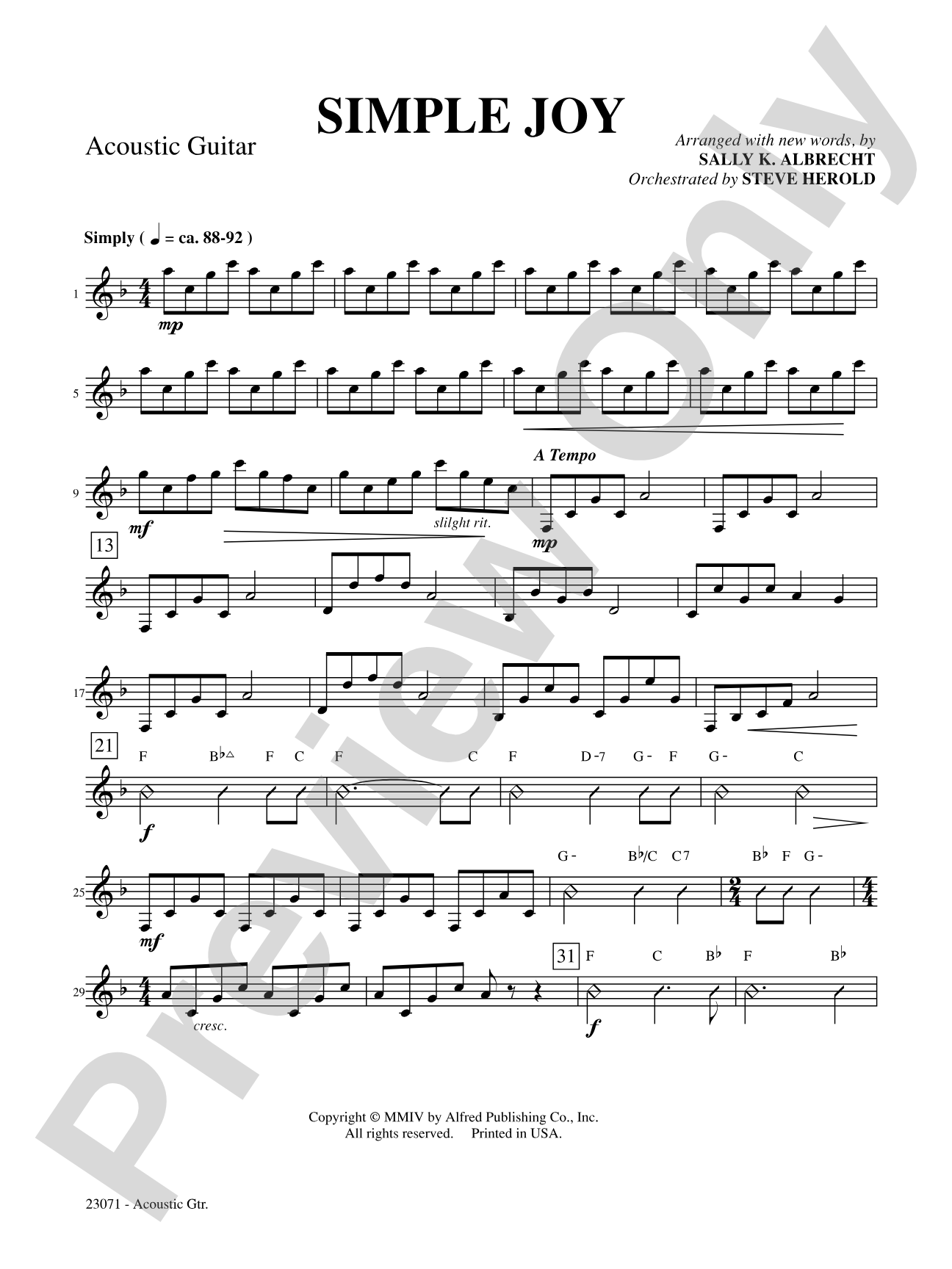 Simple Joy (Simple Gifts / Joy to the World): Guitar: Choral SoundPax