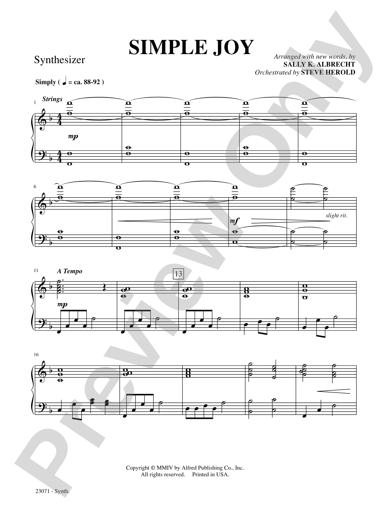 Simple Joy (Simple Gifts / Joy to the World): Piano Accompaniment: Choral SoundPax