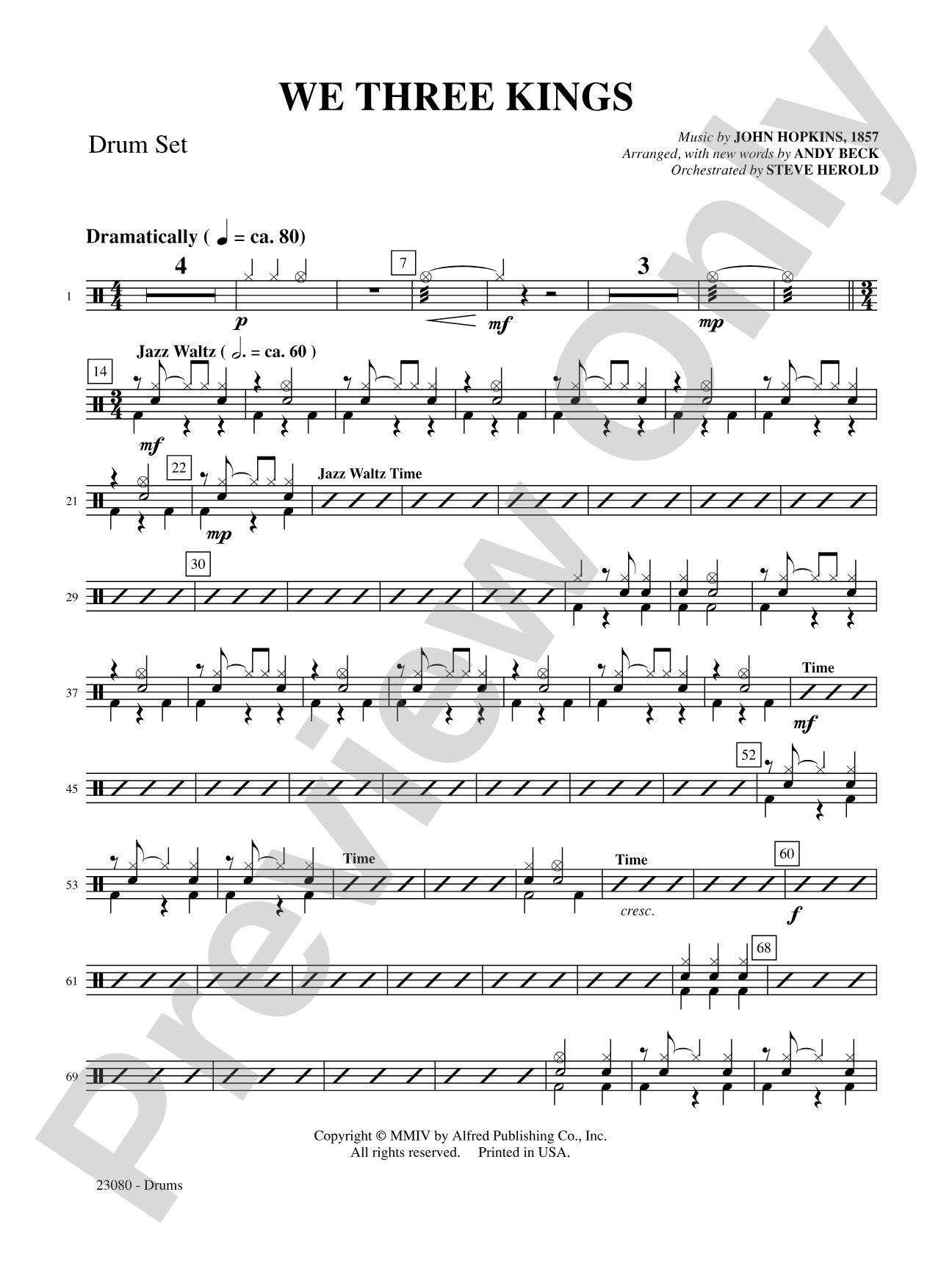 We Three Kings: Drums: Choral SoundPax