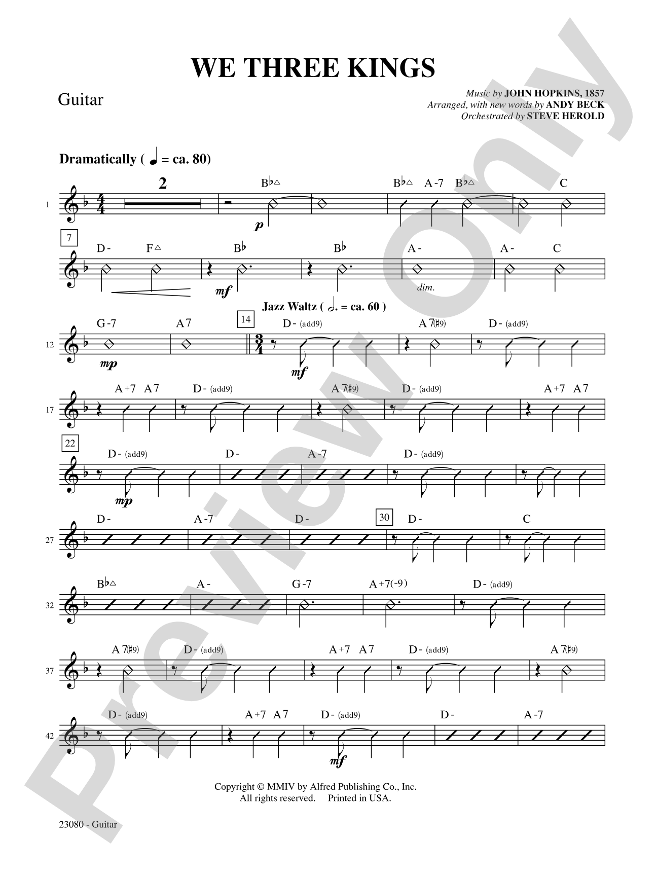 We Three Kings: Guitar: Choral SoundPax