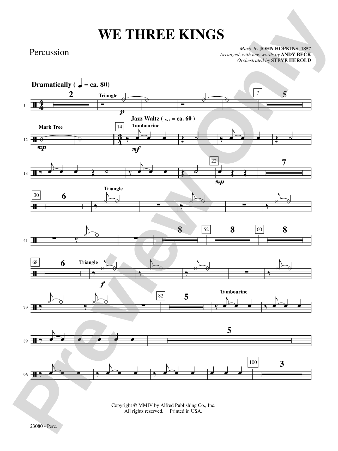 We Three Kings: 1st Percussion: Choral SoundPax