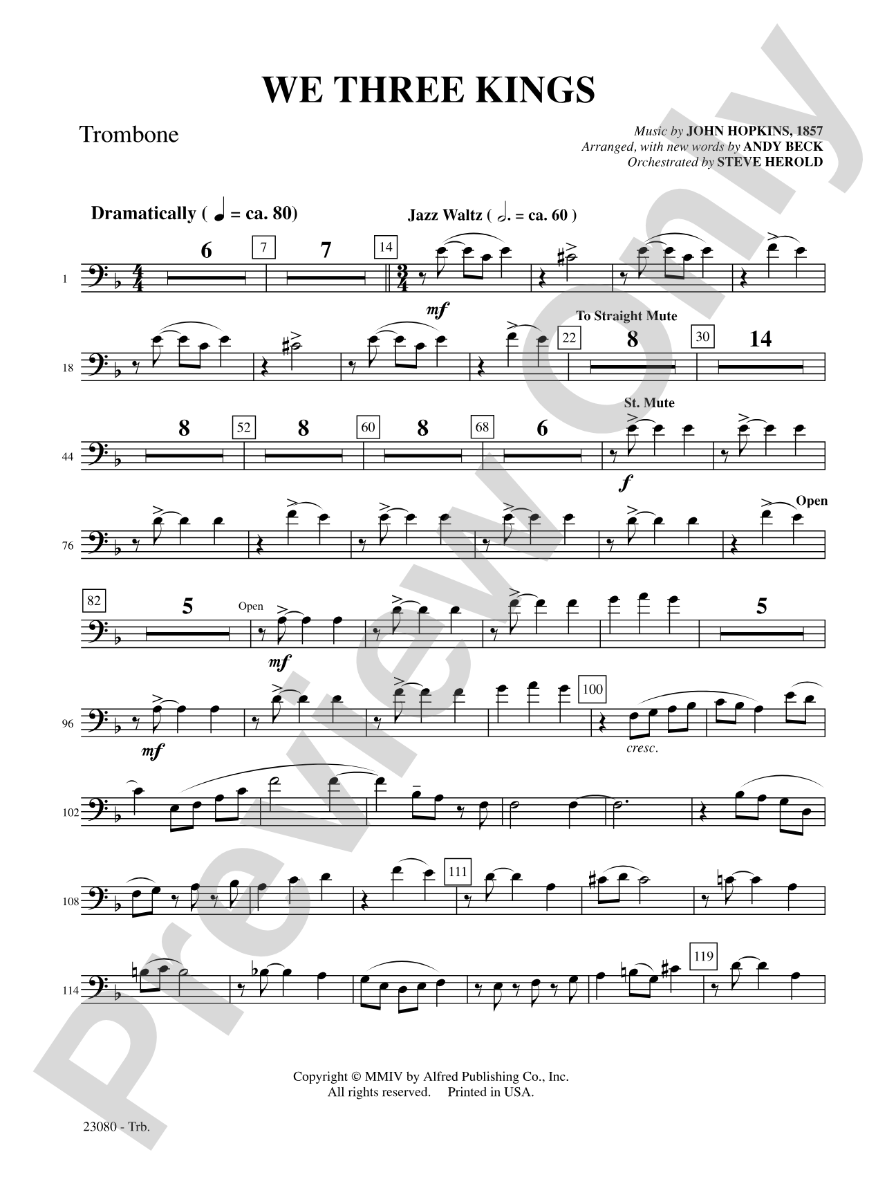We Three Kings: 1st Trombone: Choral SoundPax