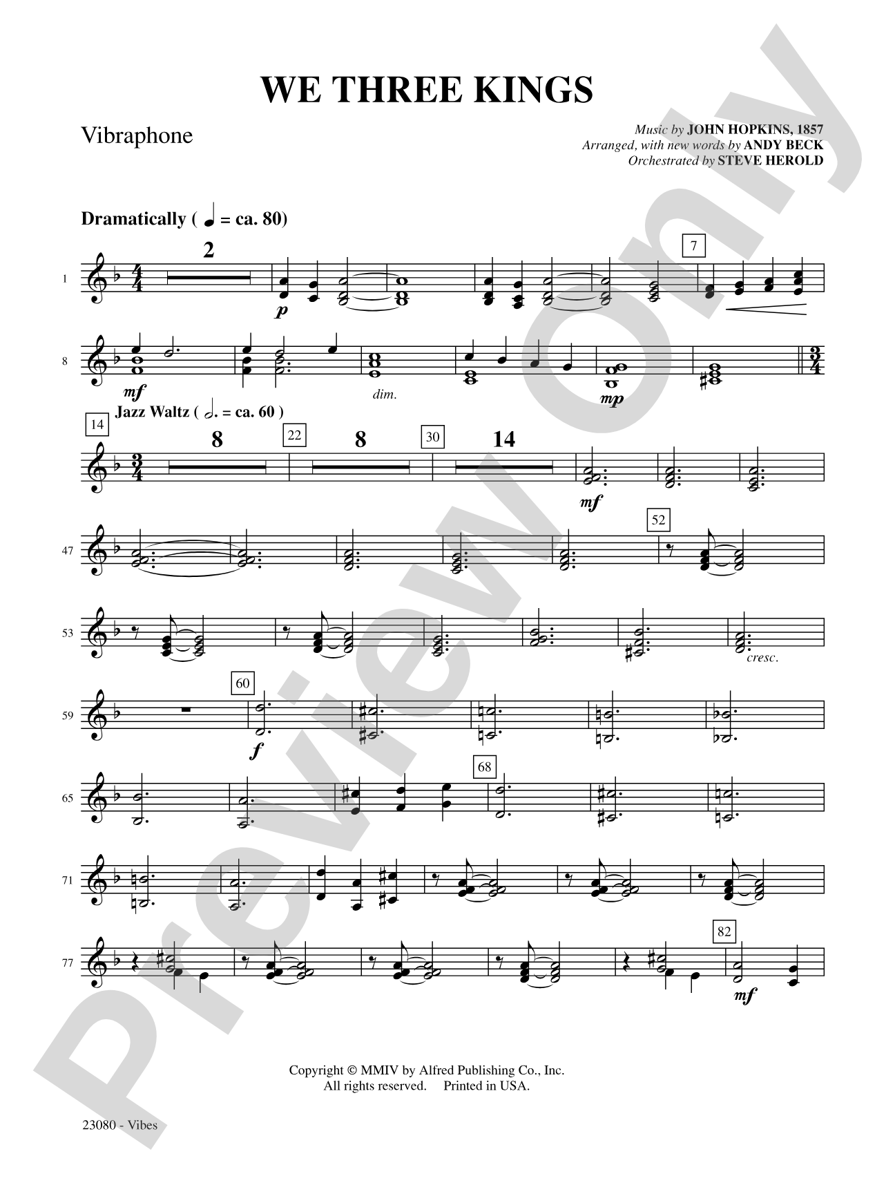 We Three Kings: Vibraphone: Choral SoundPax