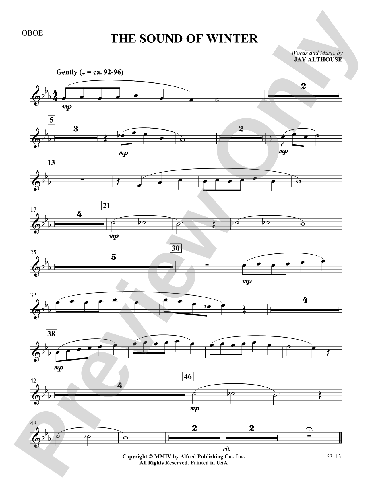 The Sound of Winter: Oboe: Choral SoundPax