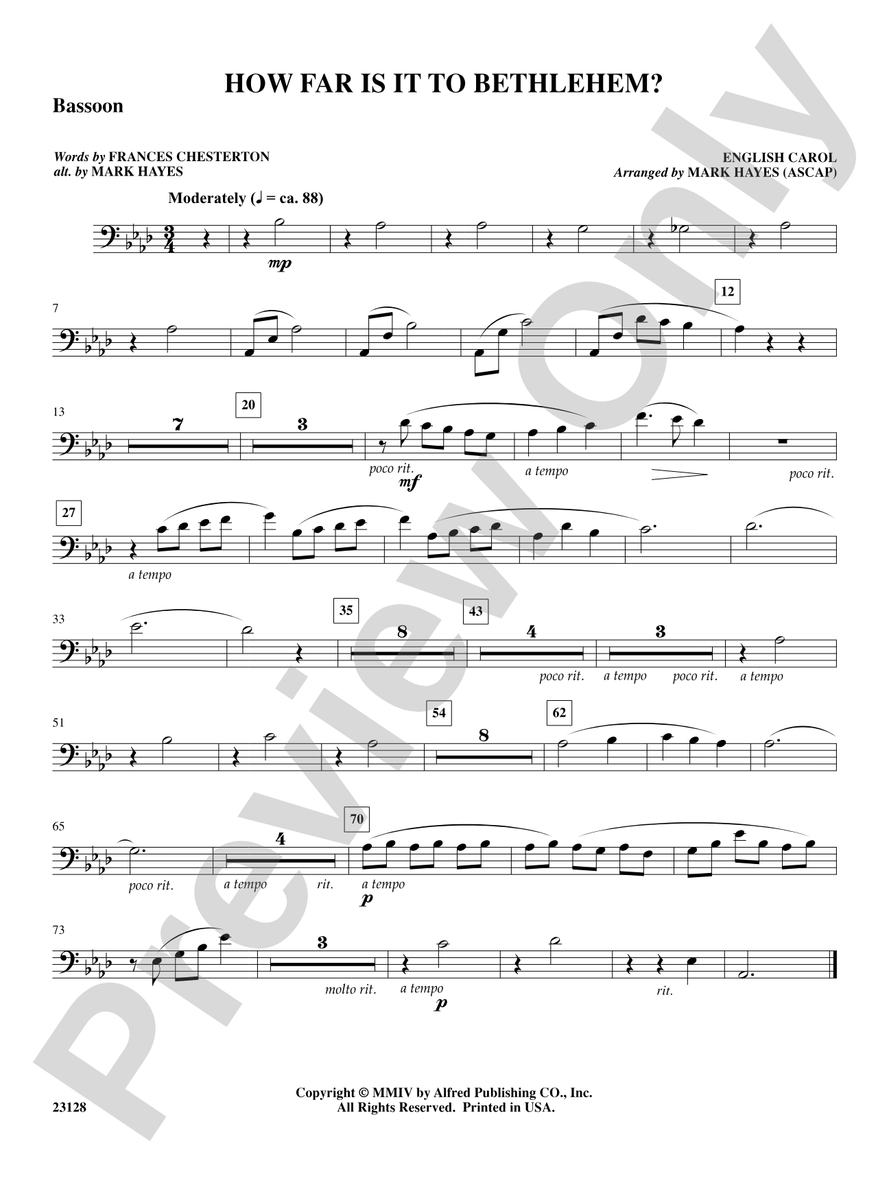 How Far Is It to Bethlehem?: Bassoon: Choral SoundPax