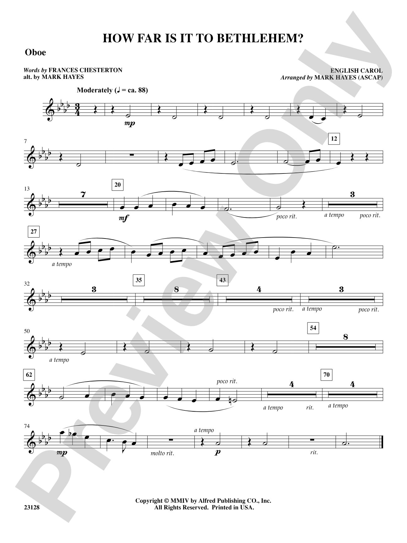 How Far Is It to Bethlehem?: Oboe: Choral SoundPax
