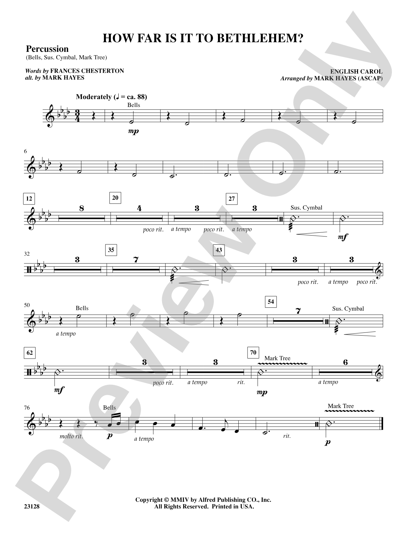 How Far Is It to Bethlehem?: 1st Percussion: Choral SoundPax