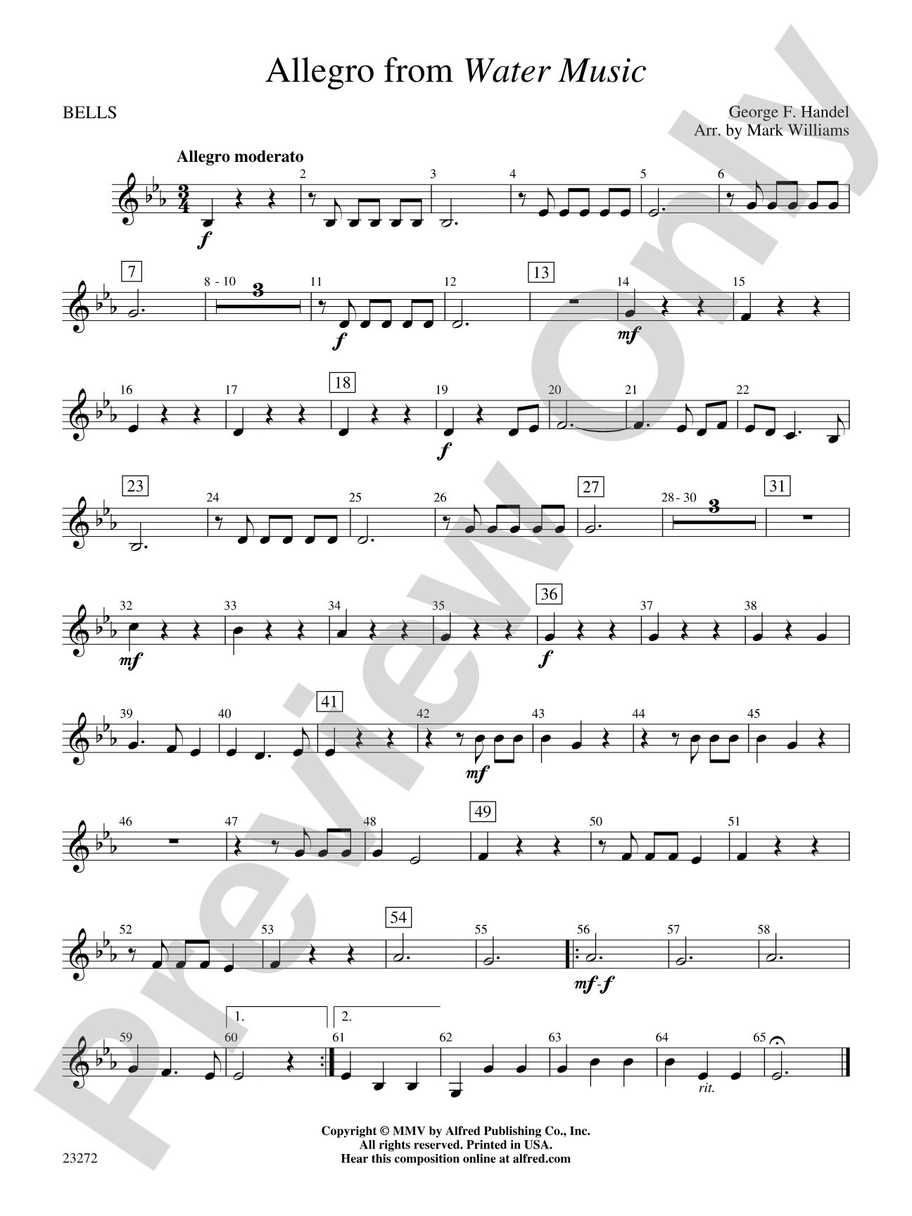 Allegro from Water Music: Bells