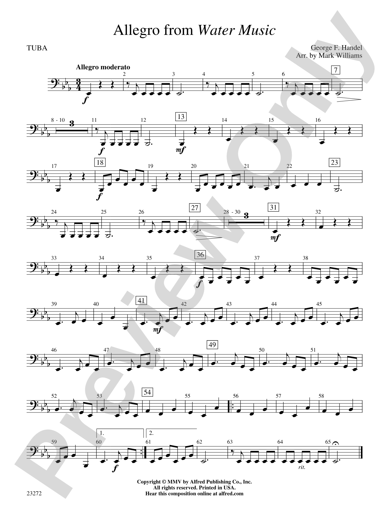 Allegro from Water Music: Tuba