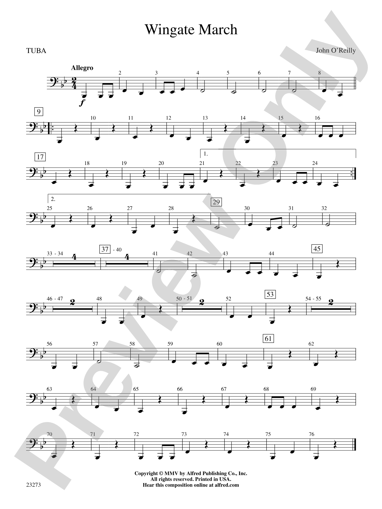 Wingate March: Tuba