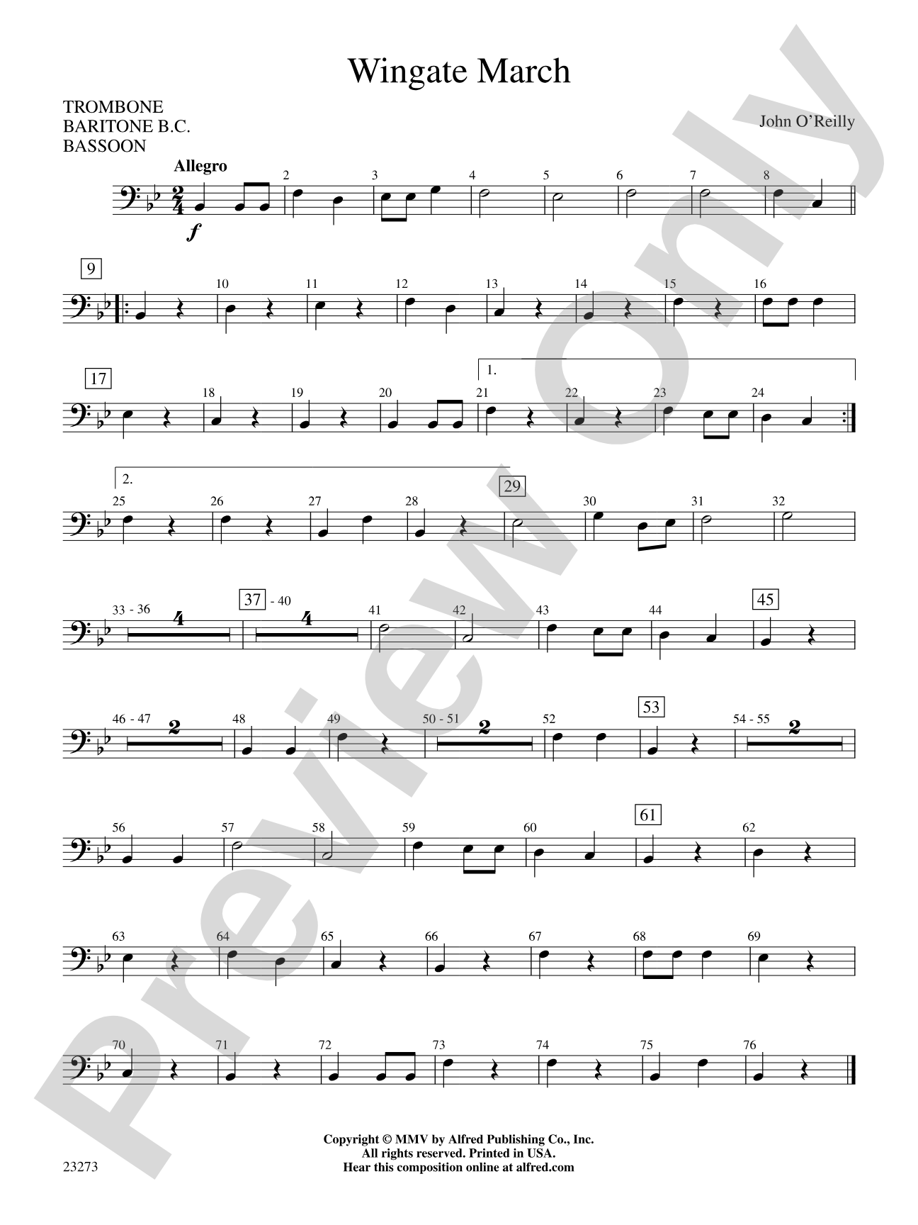 Wingate March: 1st Trombone