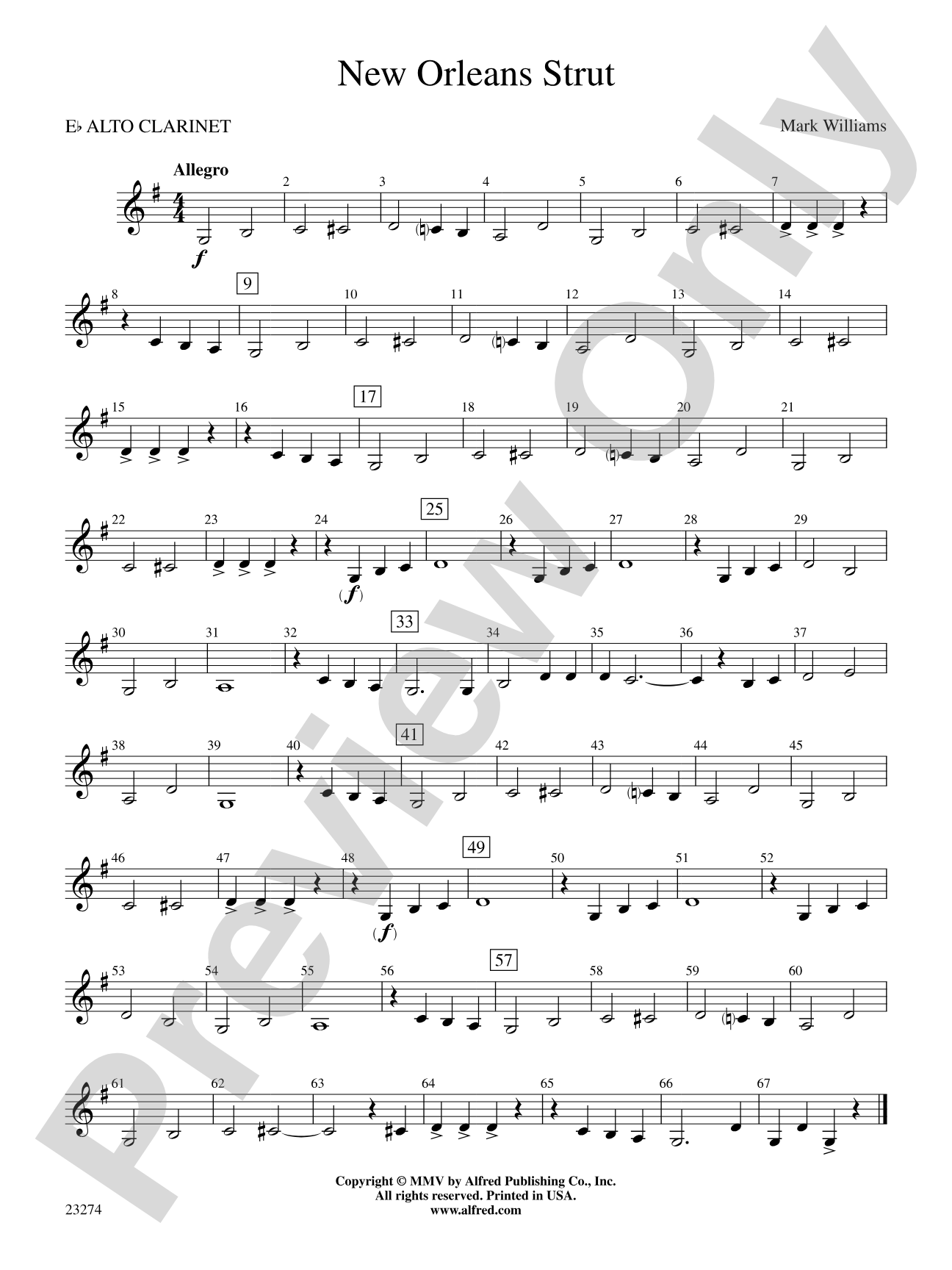New Orleans Strut: E-flat Alto Clarinet