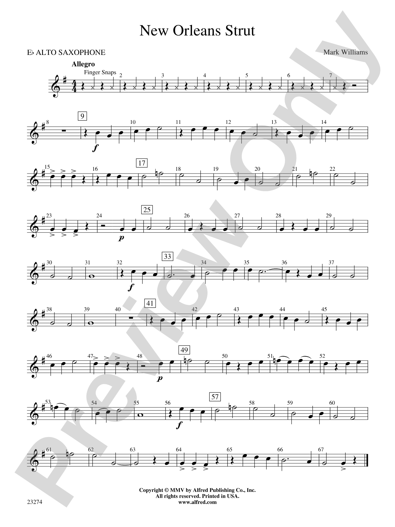 New Orleans Strut: E-flat Alto Saxophone