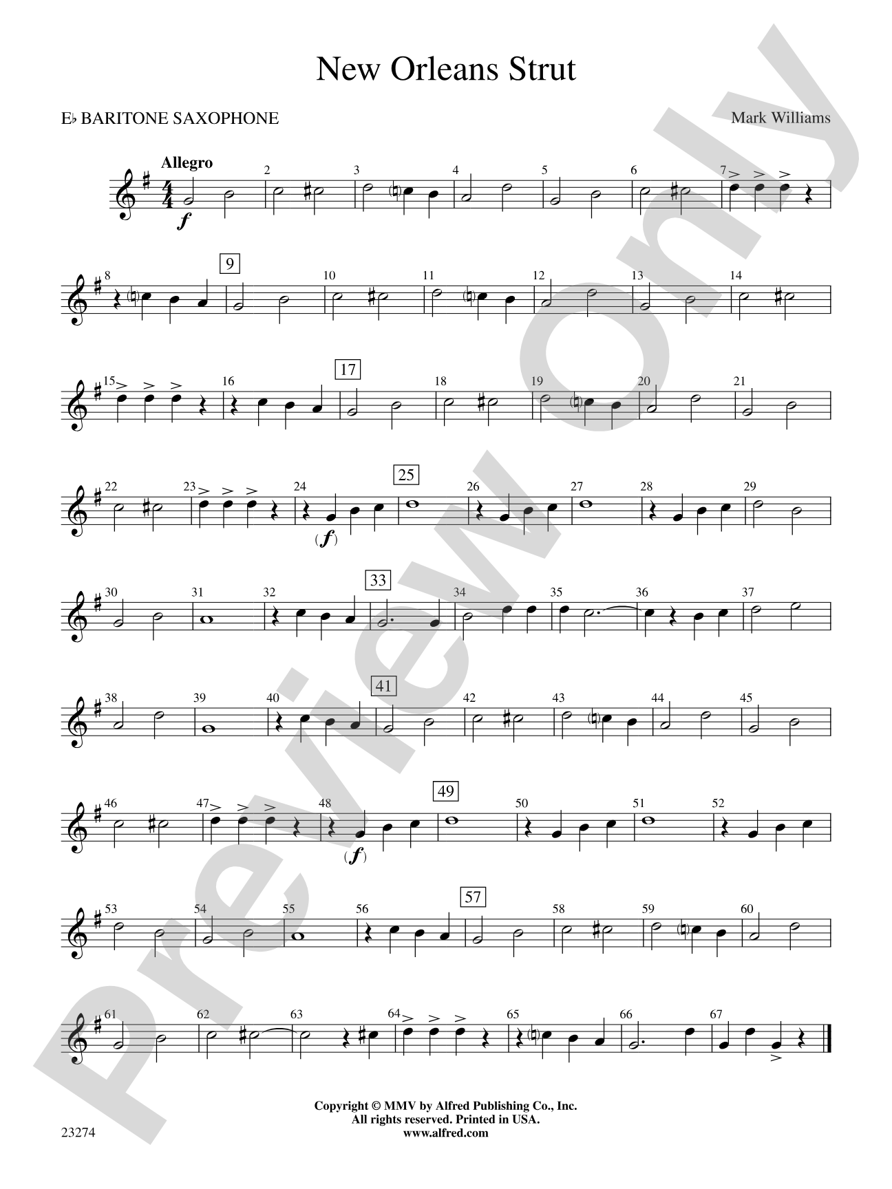 New Orleans Strut: E-flat Baritone Saxophone