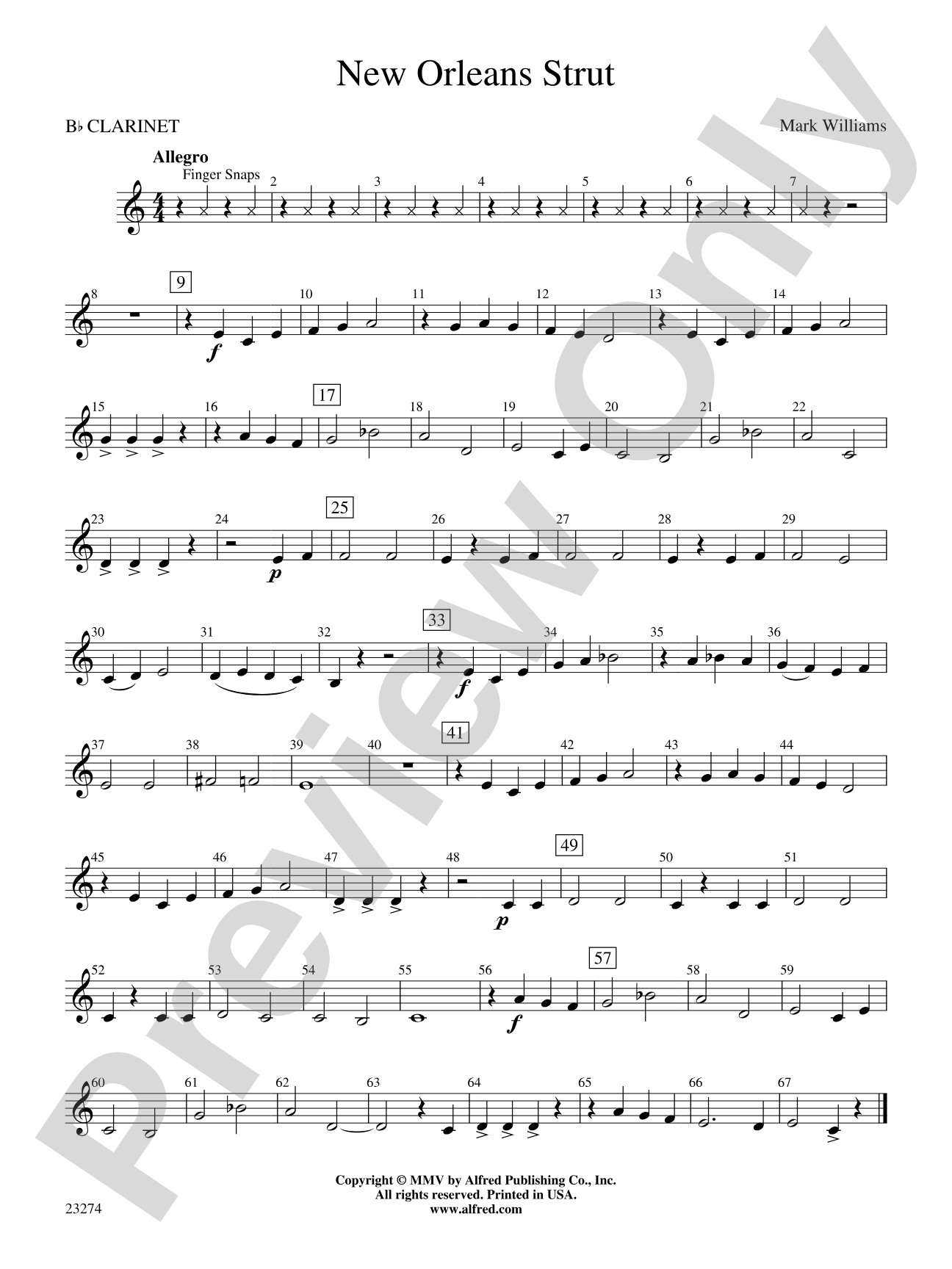 New Orleans Strut: 1st B-flat Clarinet