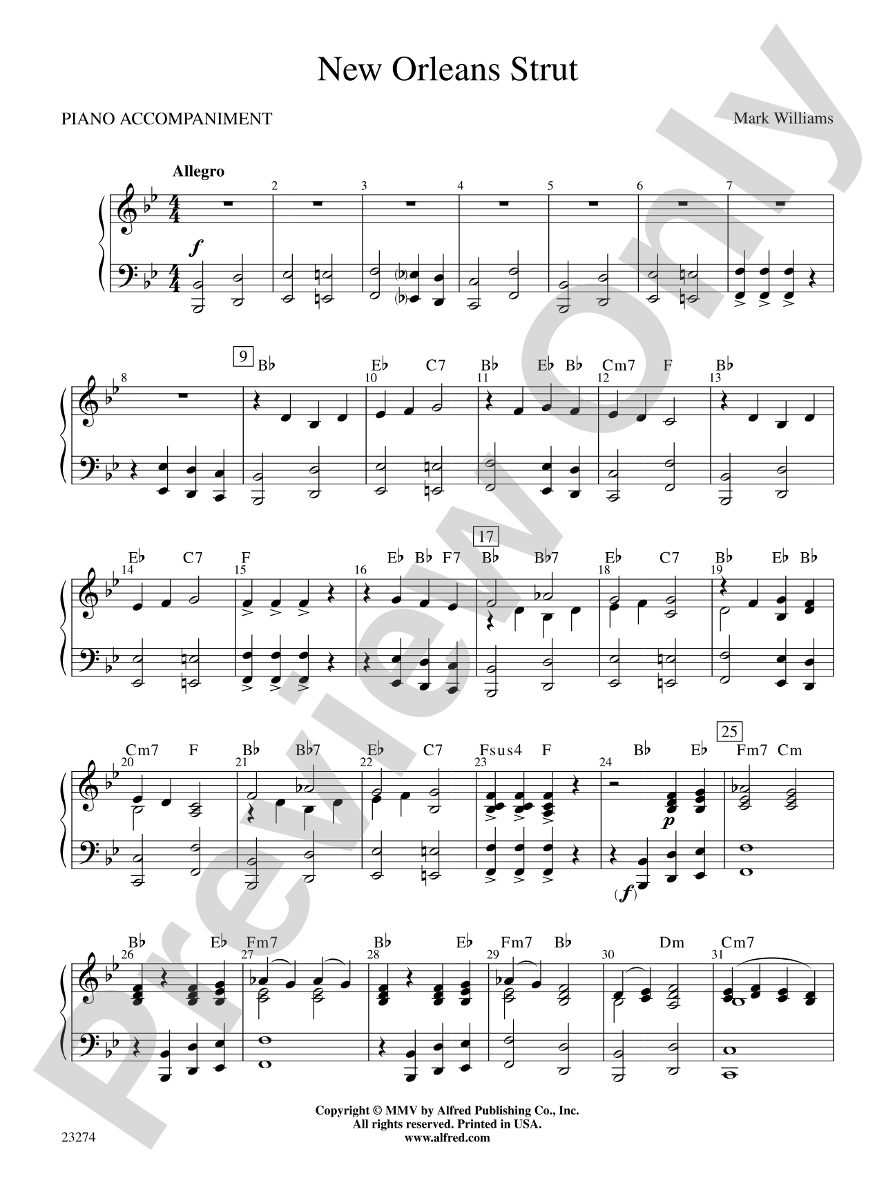 New Orleans Strut: Piano Accompaniment