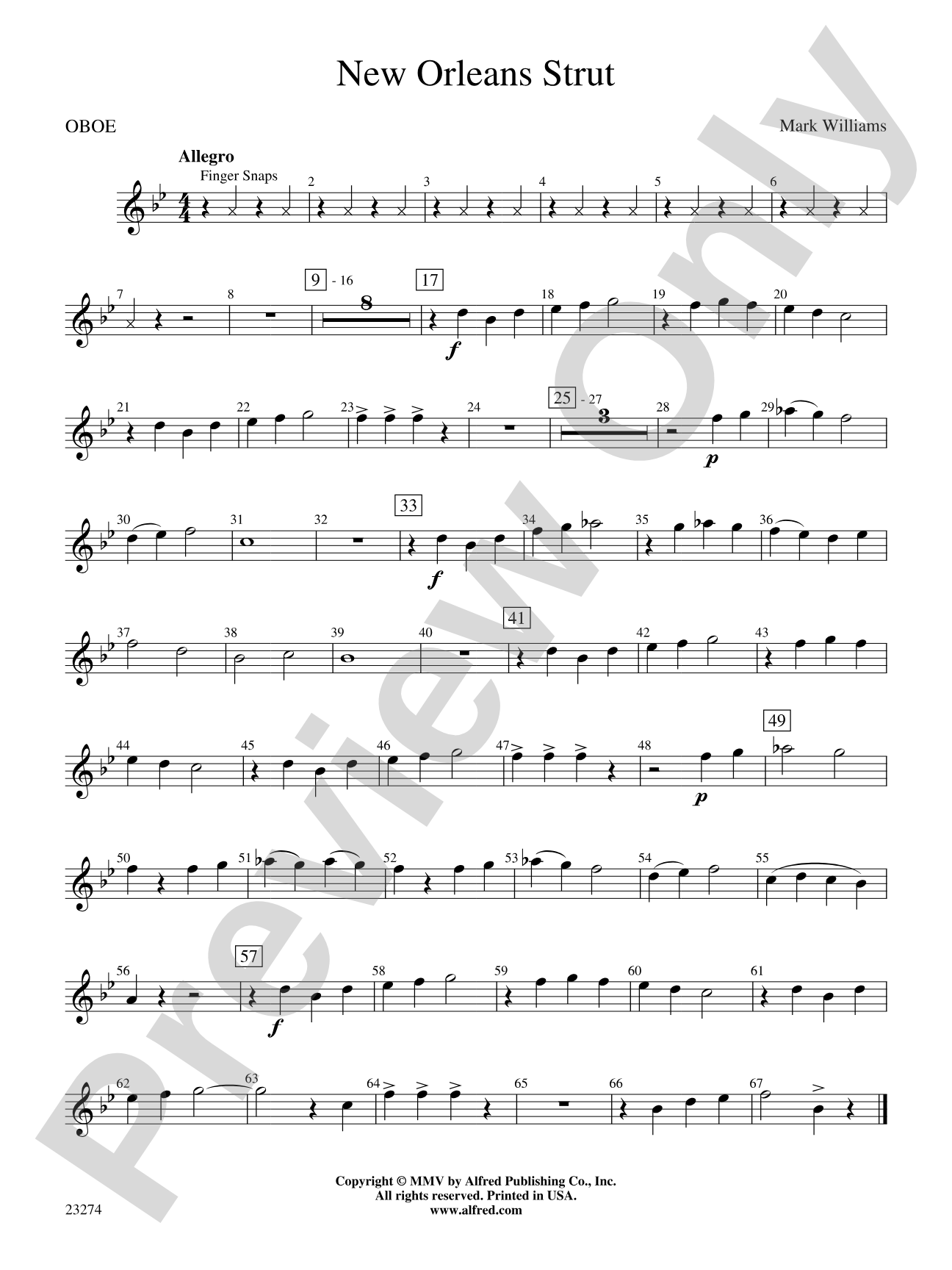 New Orleans Strut: Oboe