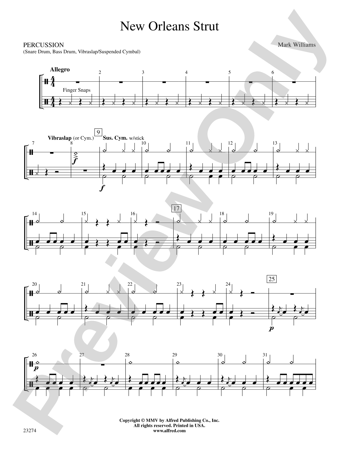New Orleans Strut: 1st Percussion