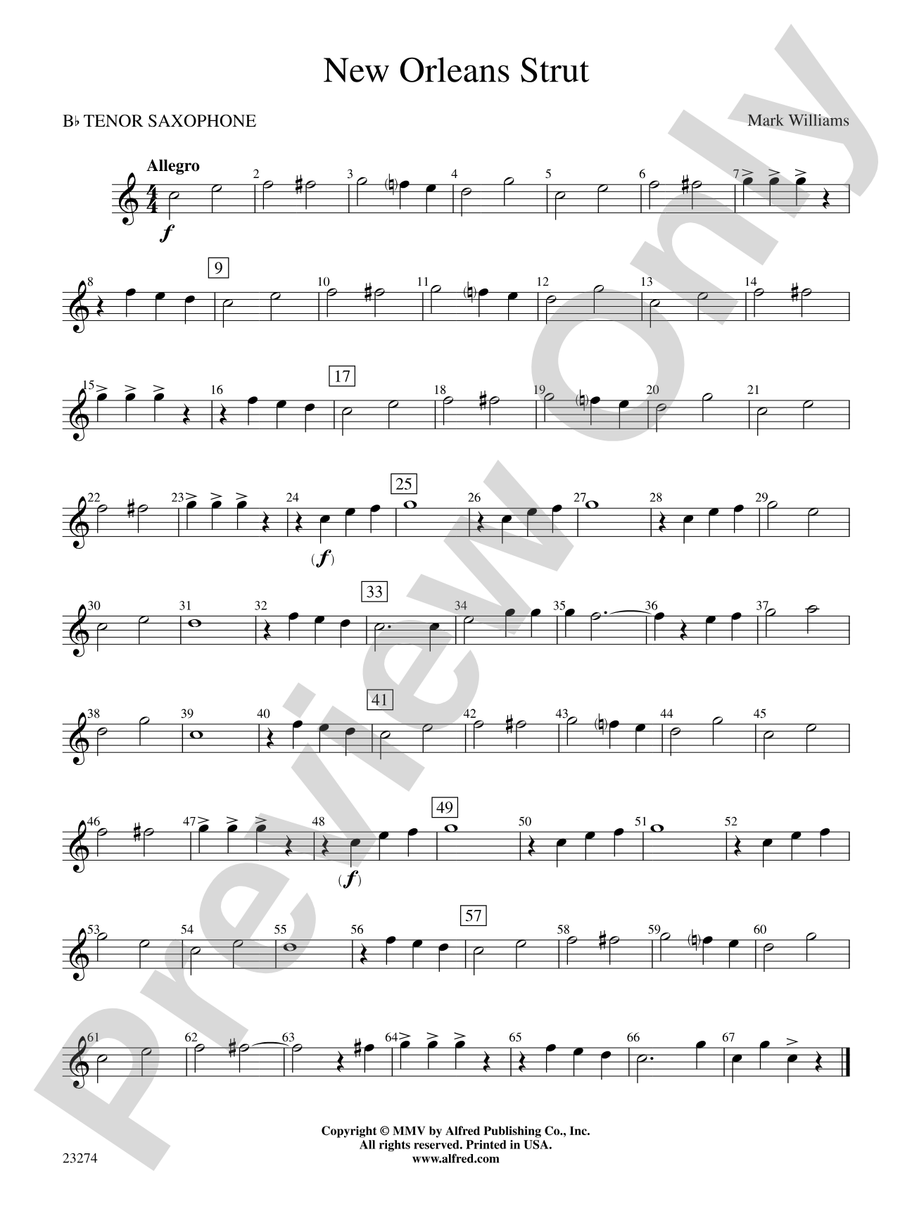 New Orleans Strut: B-flat Tenor Saxophone