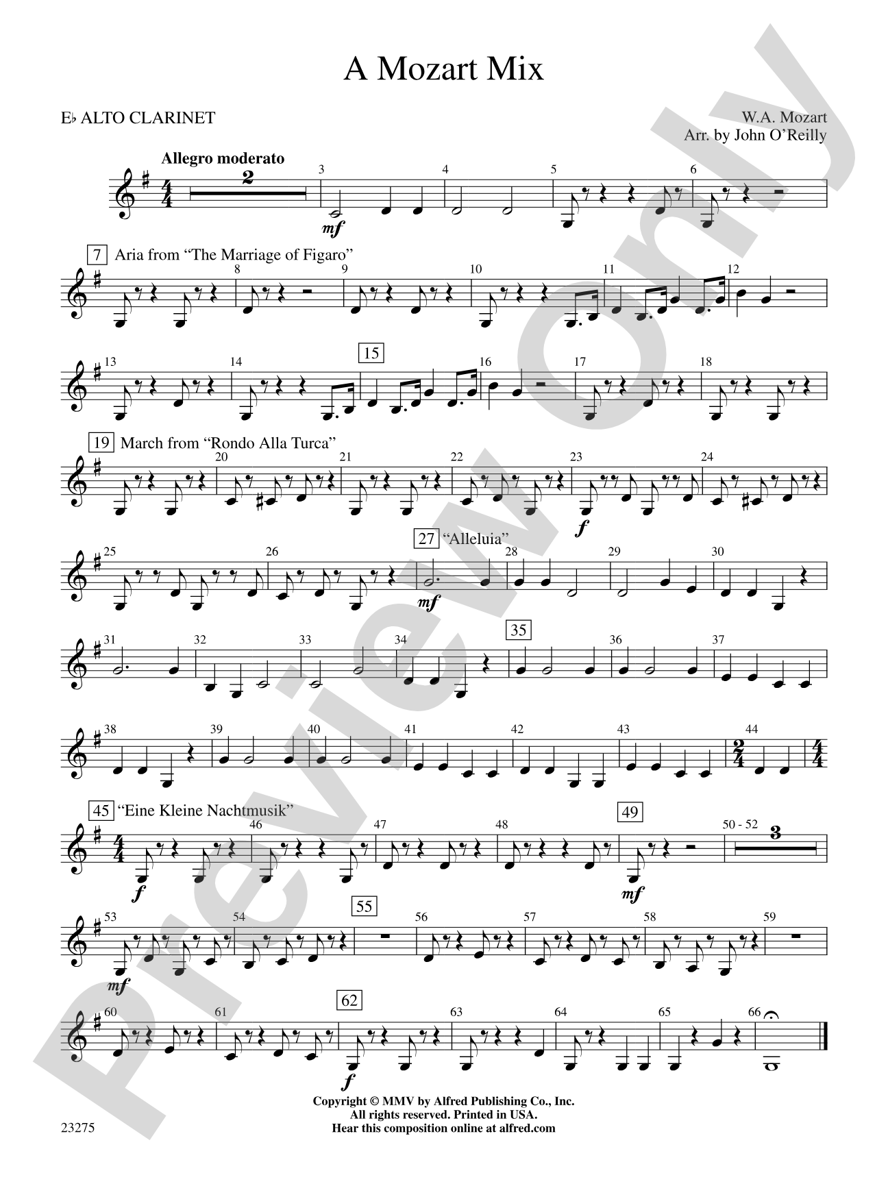 A Mozart Mix: E-flat Alto Clarinet