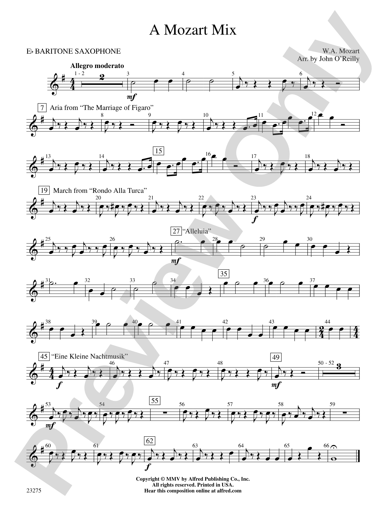 A Mozart Mix: E-flat Baritone Saxophone