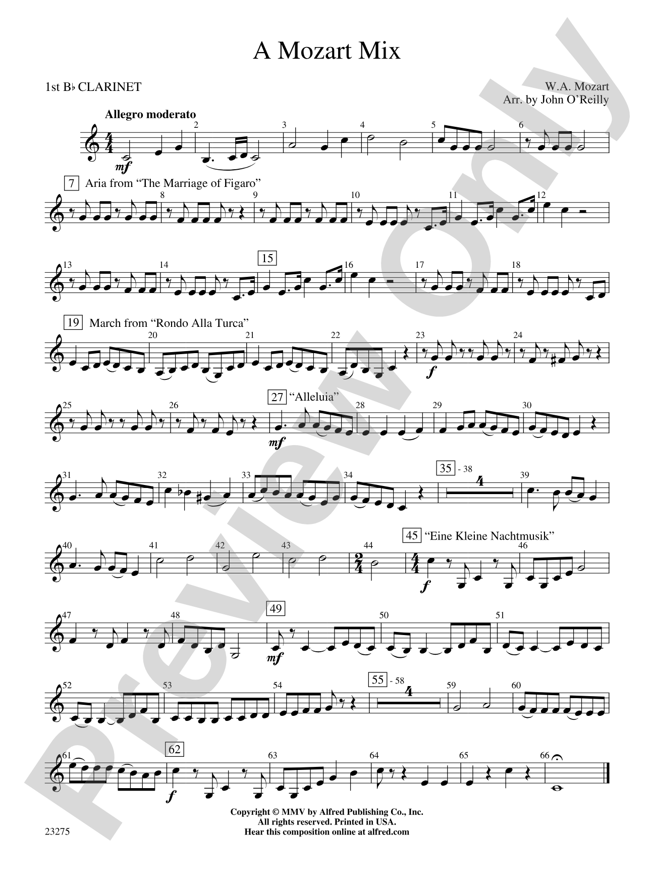 A Mozart Mix: 1st B-flat Clarinet