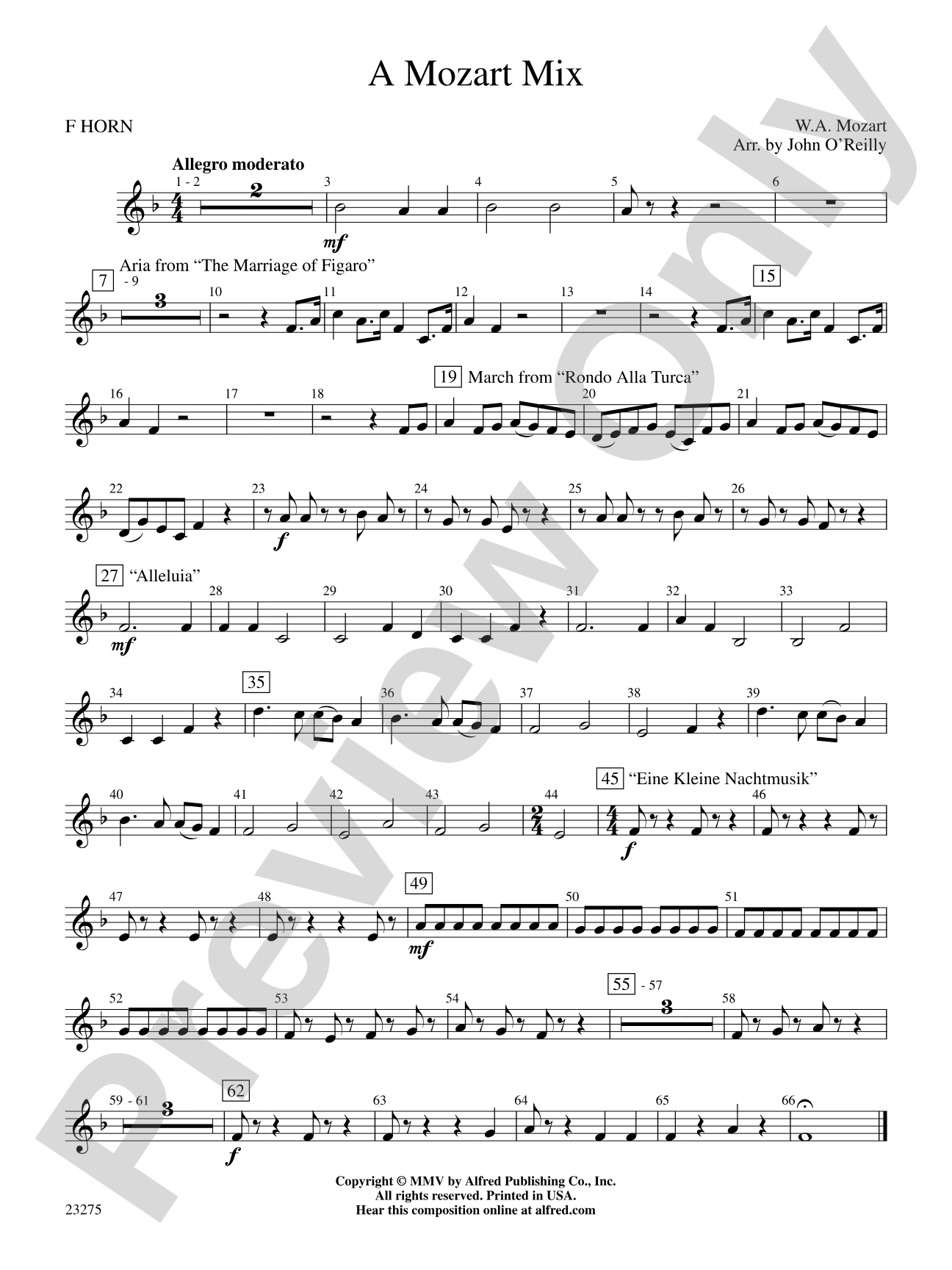 A Mozart Mix: 1st F Horn
