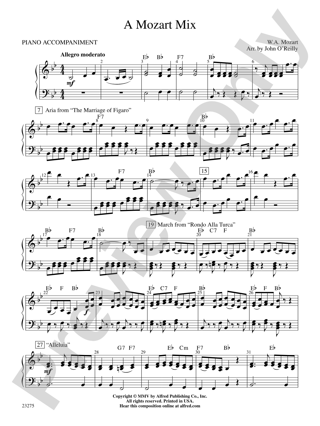 A Mozart Mix: Piano Accompaniment