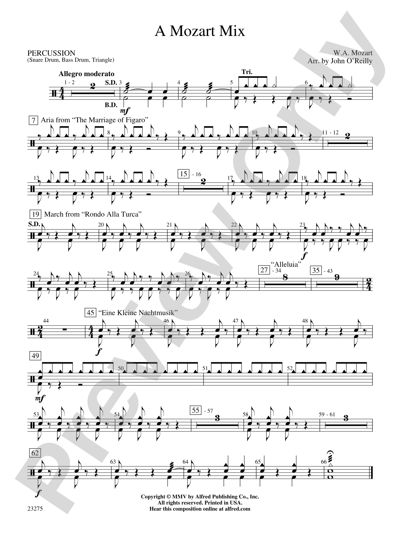 A Mozart Mix: 1st Percussion