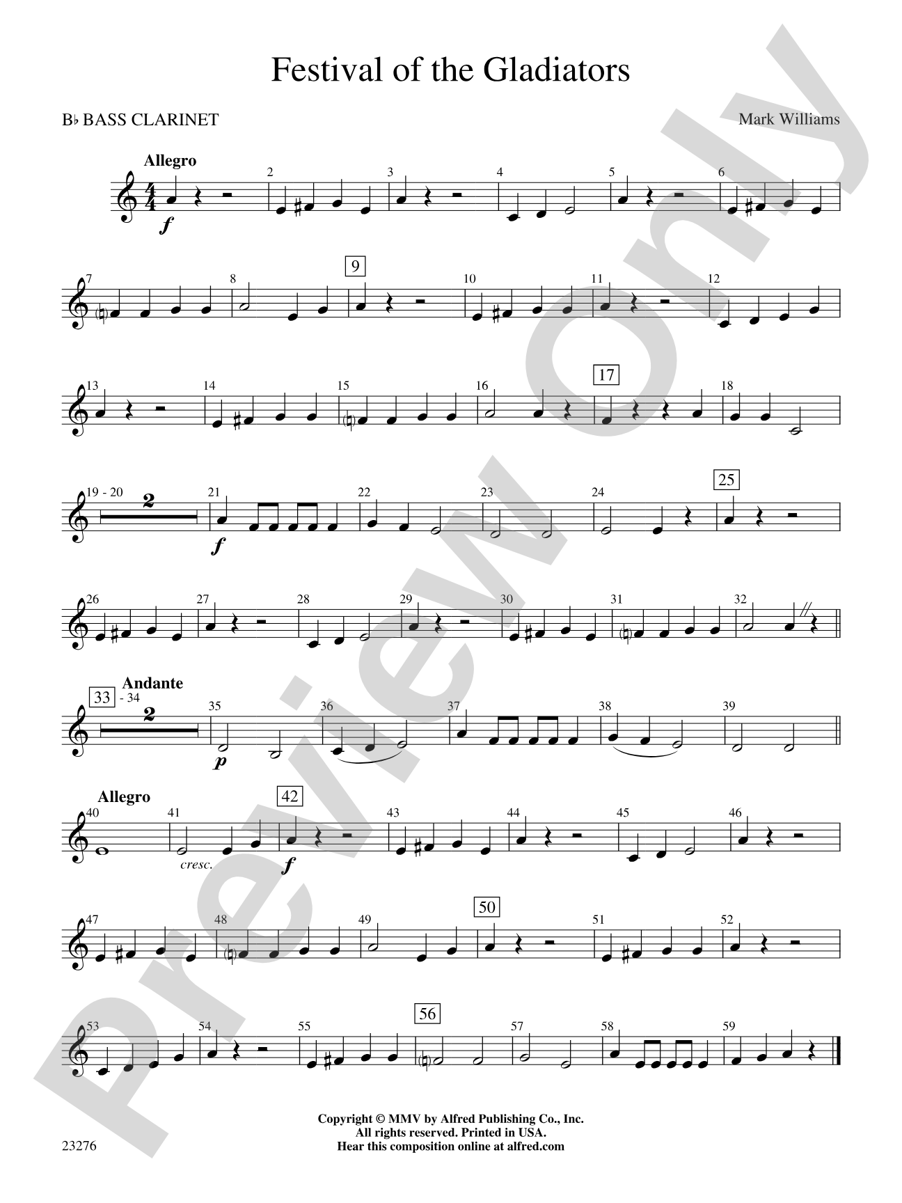 Festival of the Gladiators: B-flat Bass Clarinet