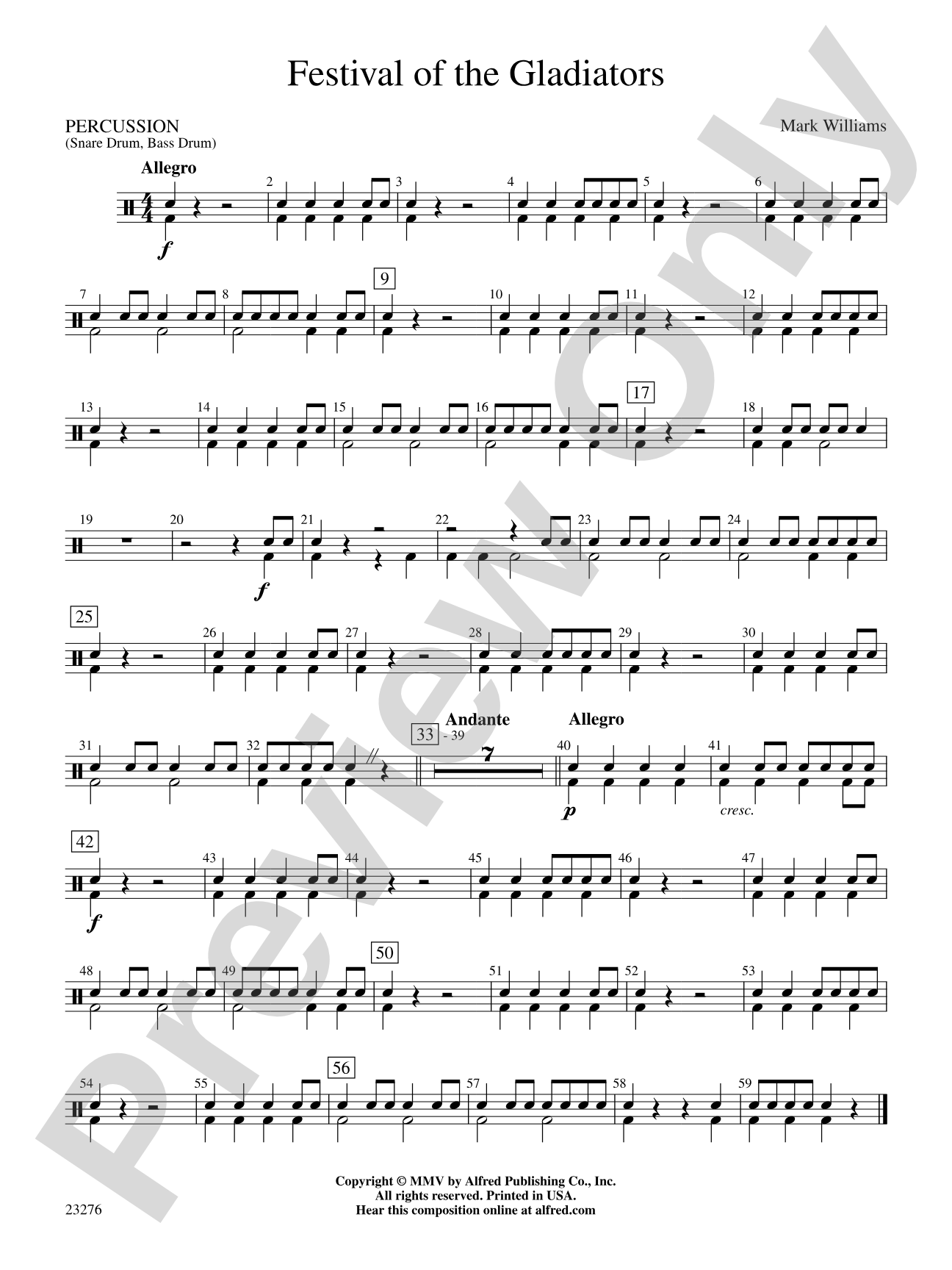 Festival of the Gladiators: 1st Percussion