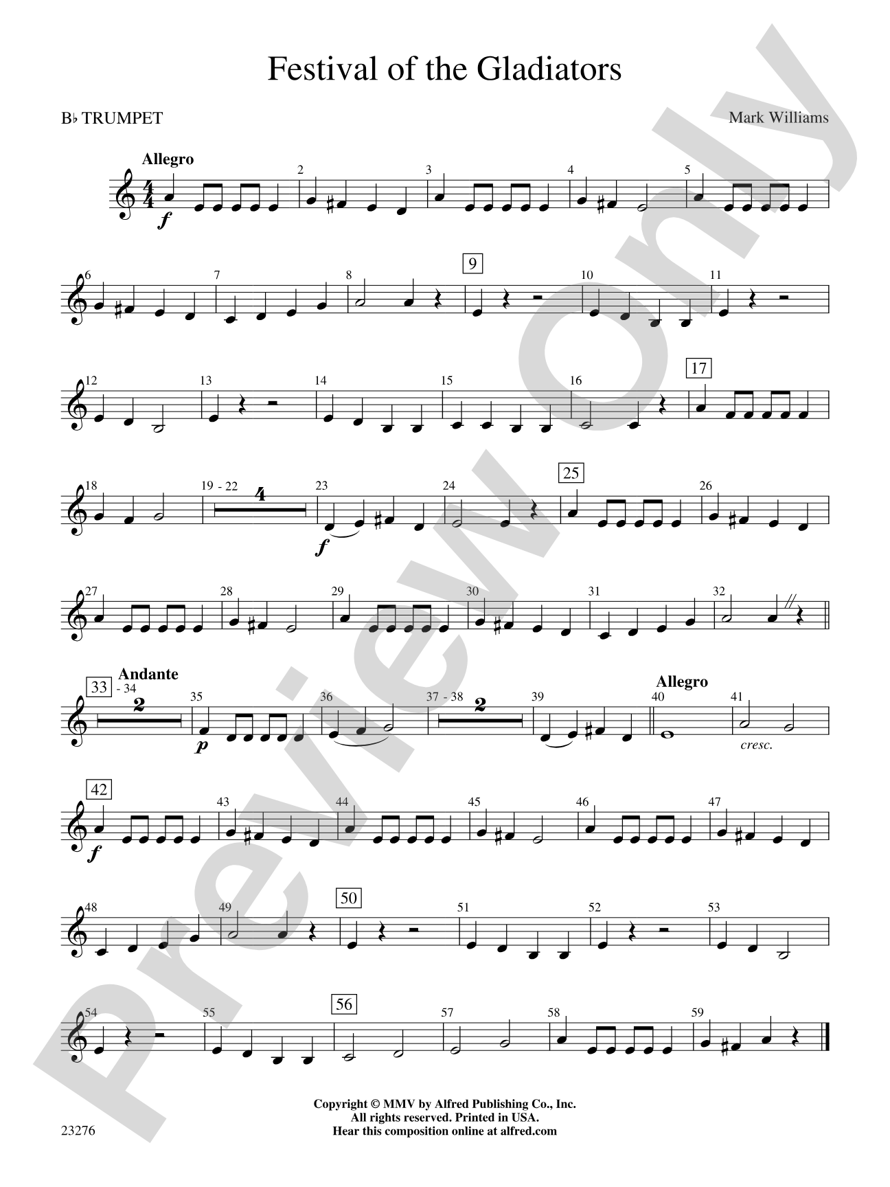 Festival of the Gladiators: 1st B-flat Trumpet