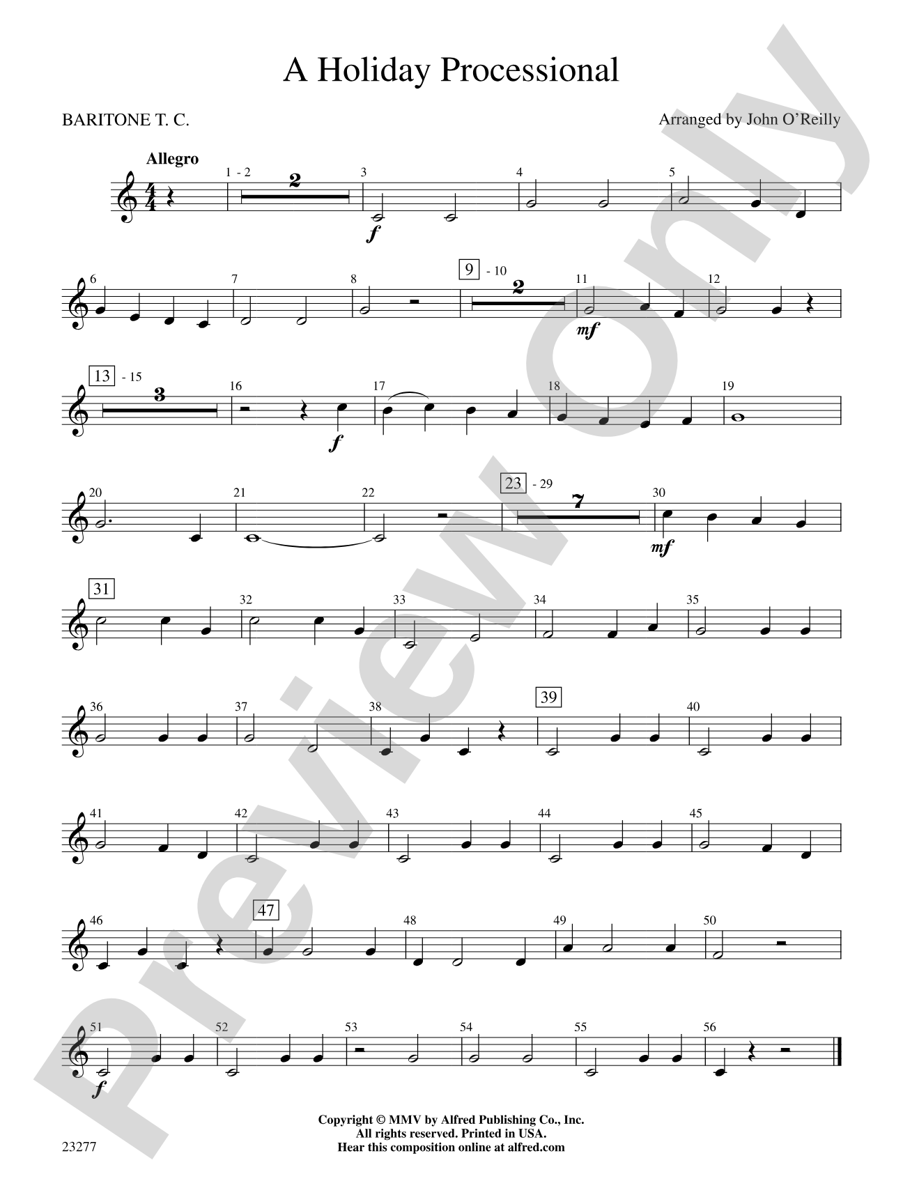 A Holiday Processional: Baritone T.C.