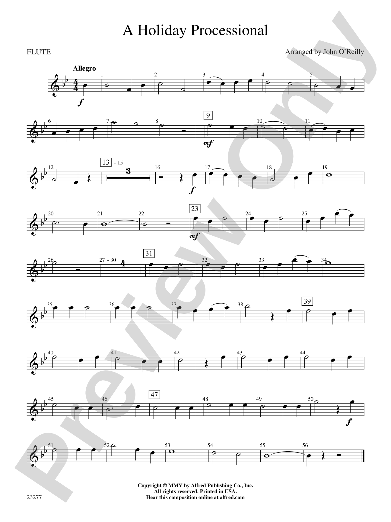 A Holiday Processional: Flute