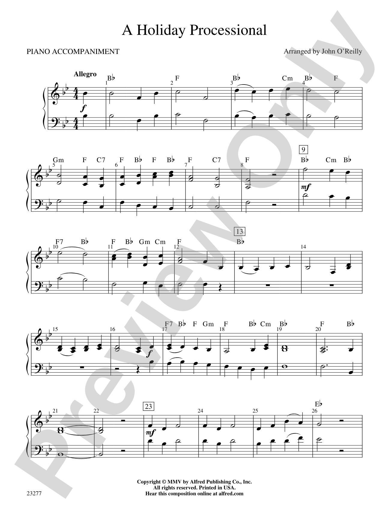 A Holiday Processional: Piano Accompaniment