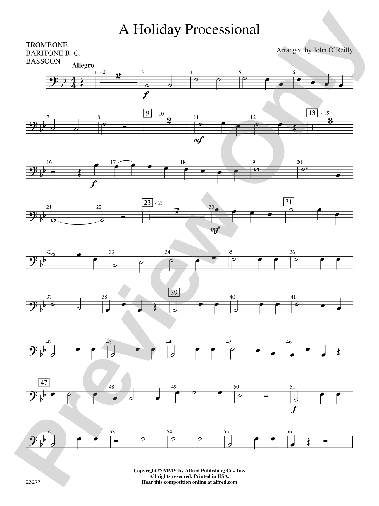 A Holiday Processional: 1st Trombone
