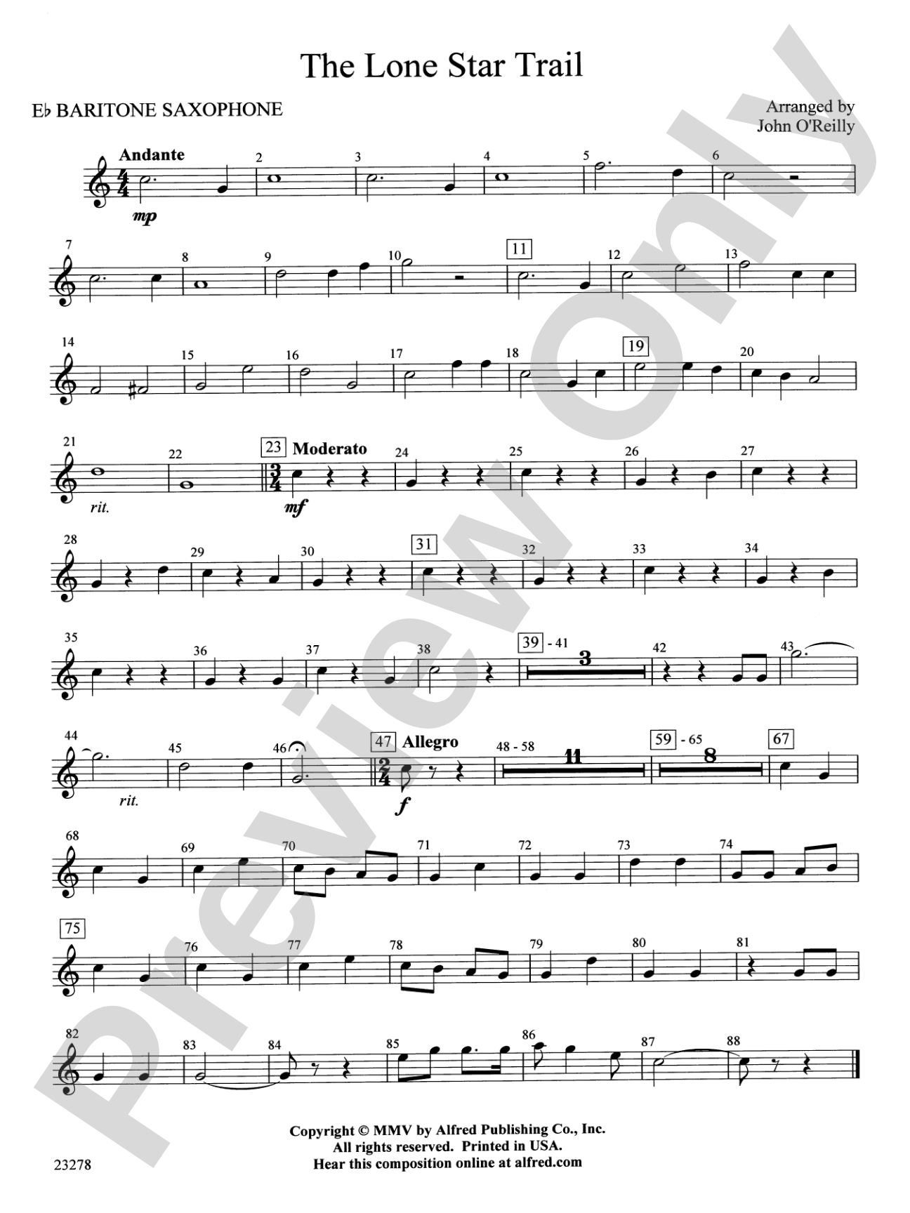 The Lone Star Trail: E-flat Baritone Saxophone