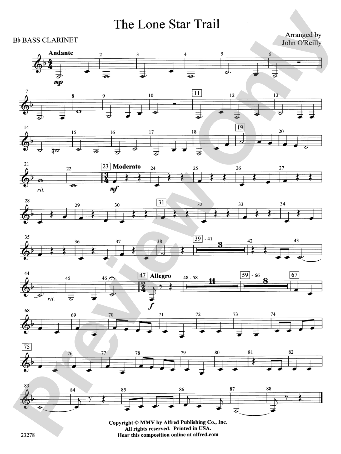 The Lone Star Trail: B-flat Bass Clarinet