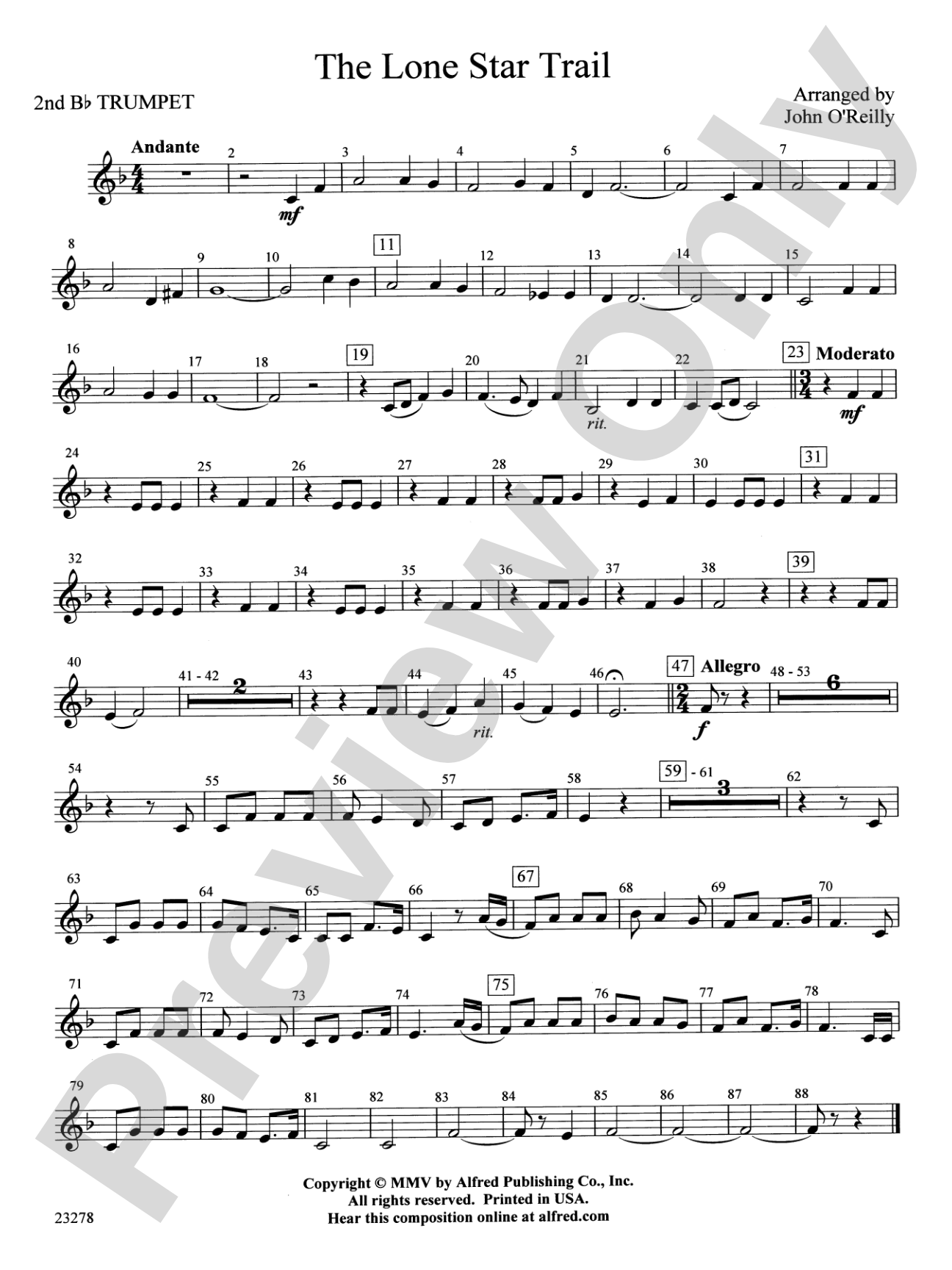 The Lone Star Trail: 2nd B-flat Trumpet