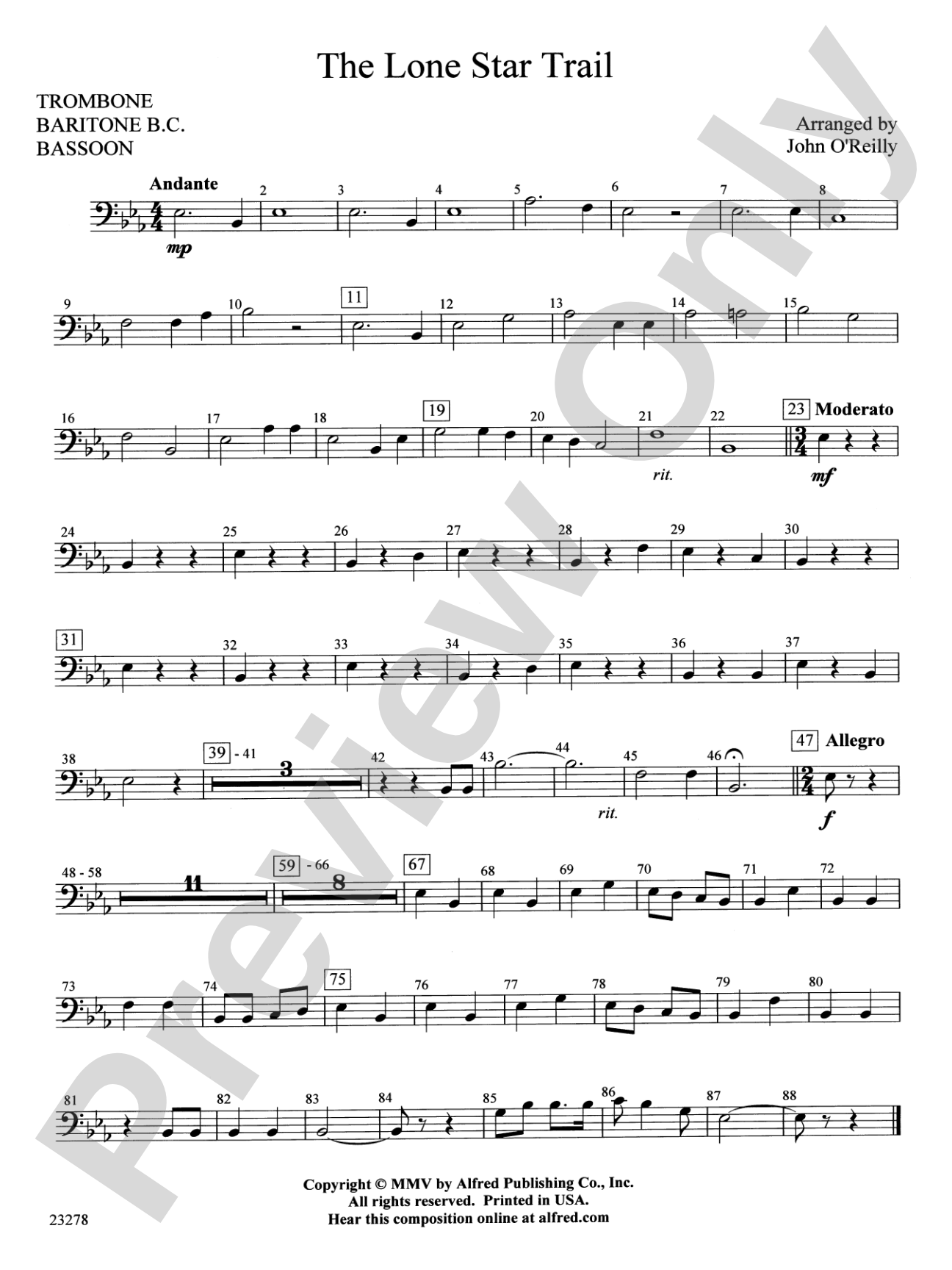 The Lone Star Trail: 1st Trombone