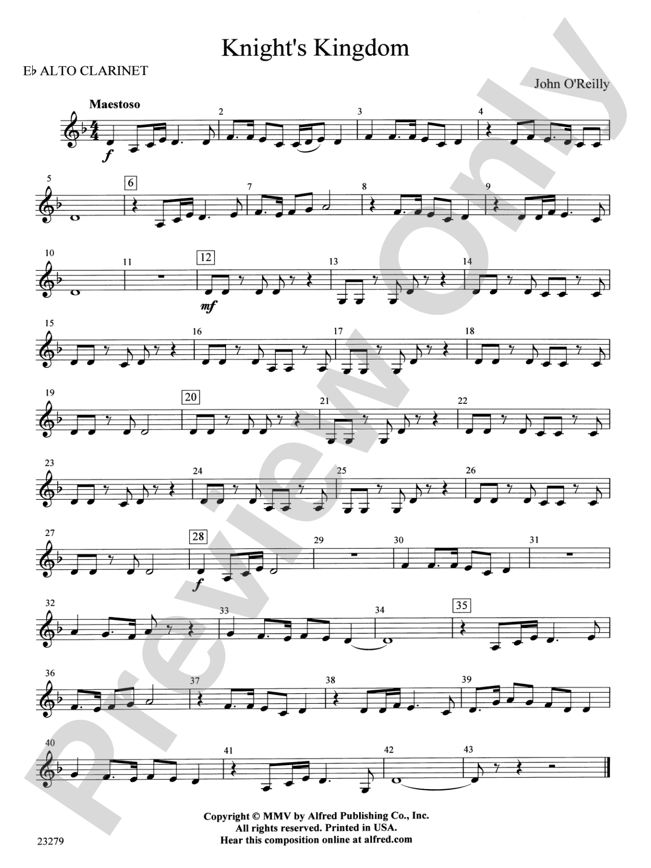 Knight's Kingdom: E-flat Alto Clarinet