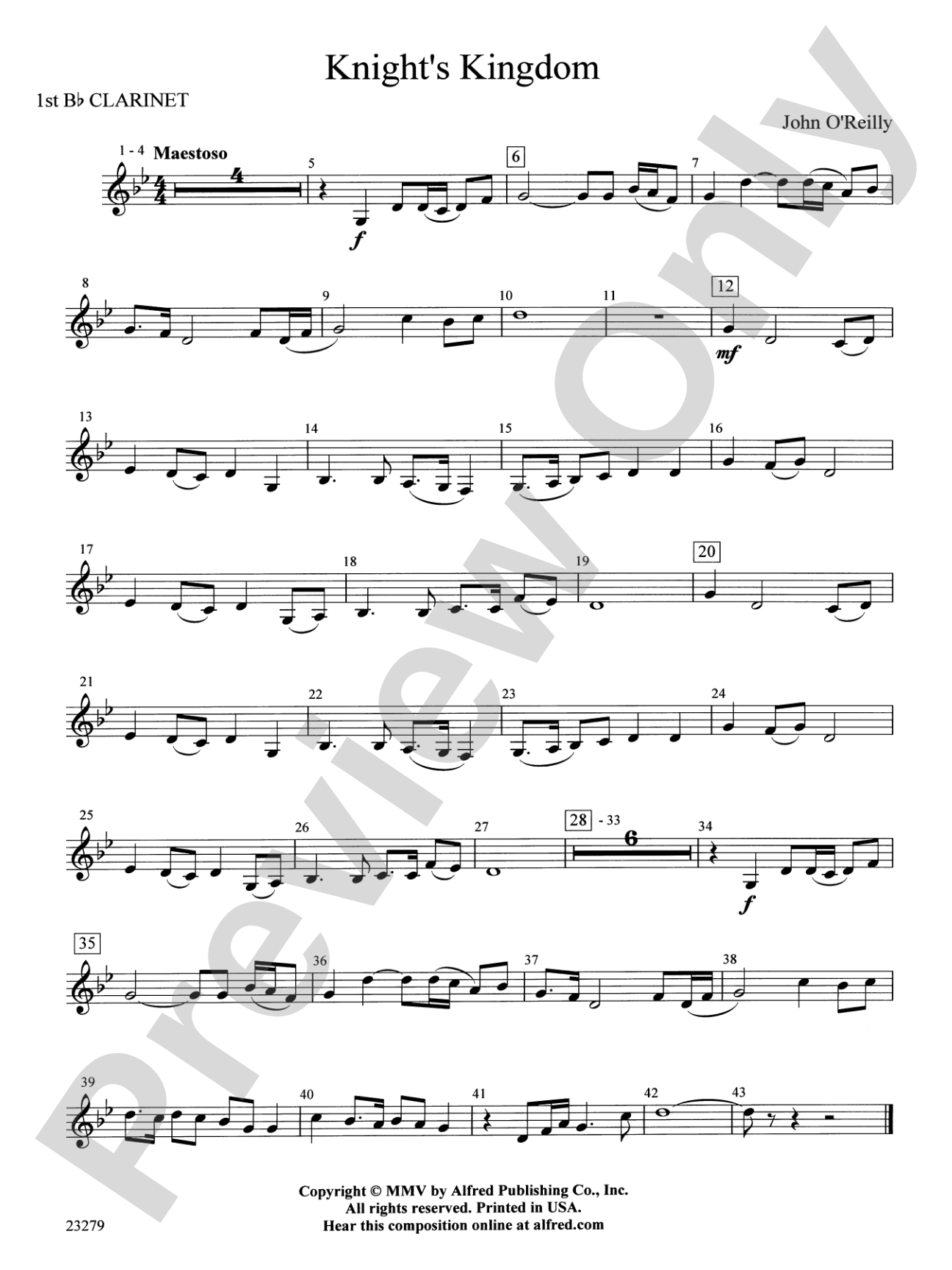Knight's Kingdom: 1st B-flat Clarinet