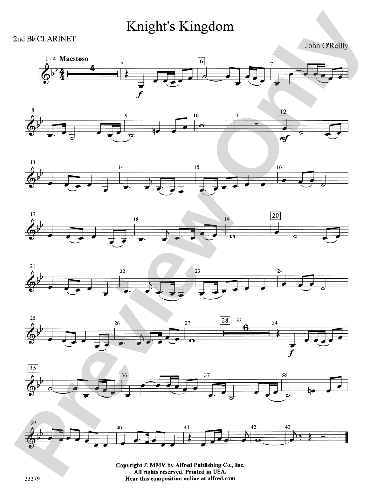 Knight's Kingdom: 2nd B-flat Clarinet