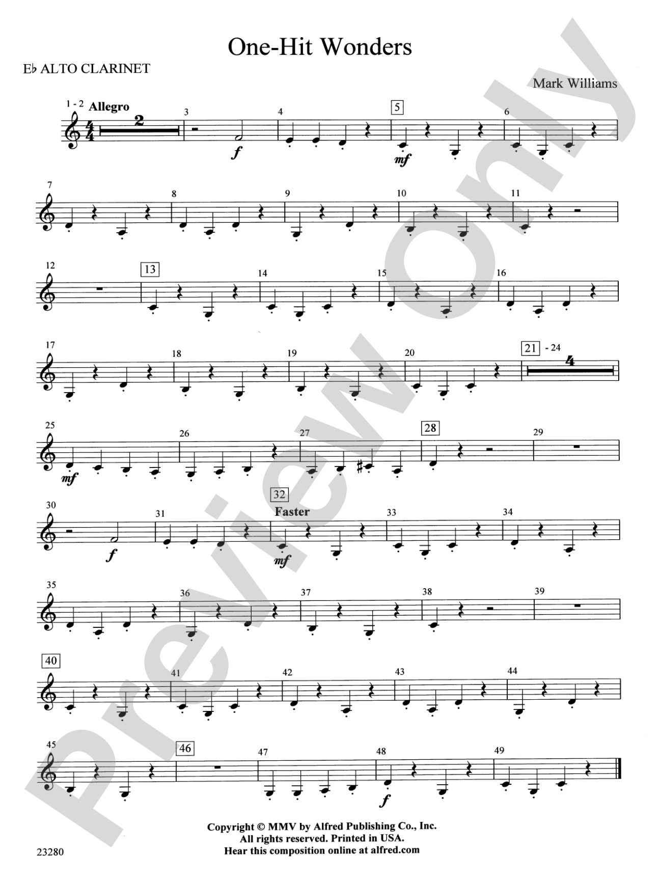 One-Hit Wonders: E-flat Alto Clarinet
