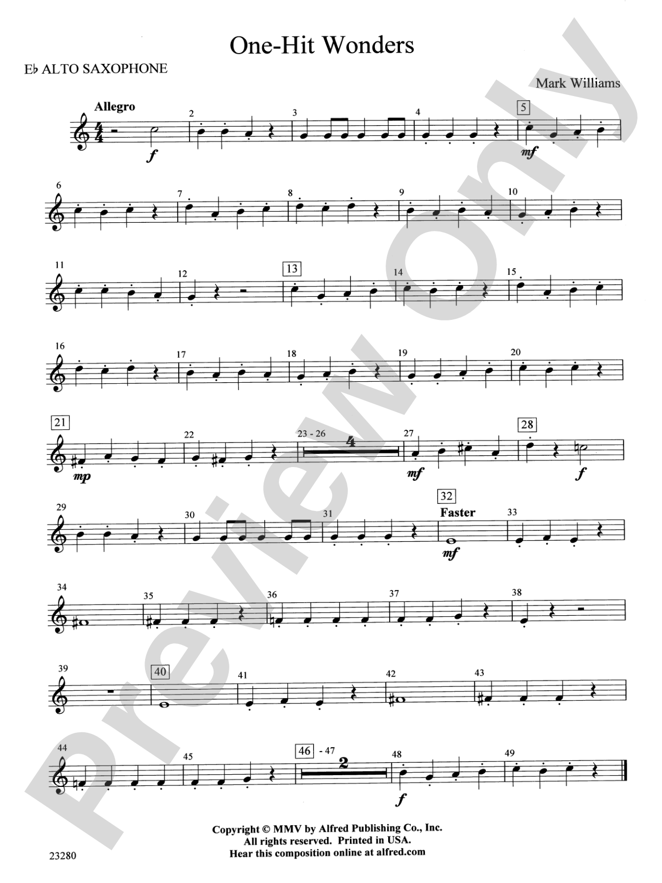 One-Hit Wonders: E-flat Alto Saxophone
