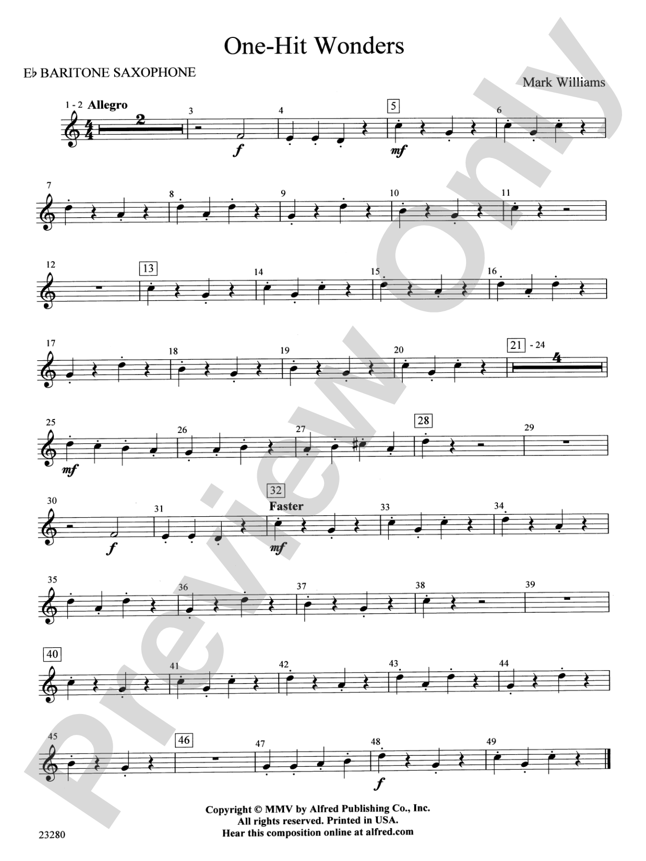 One-Hit Wonders: E-flat Baritone Saxophone